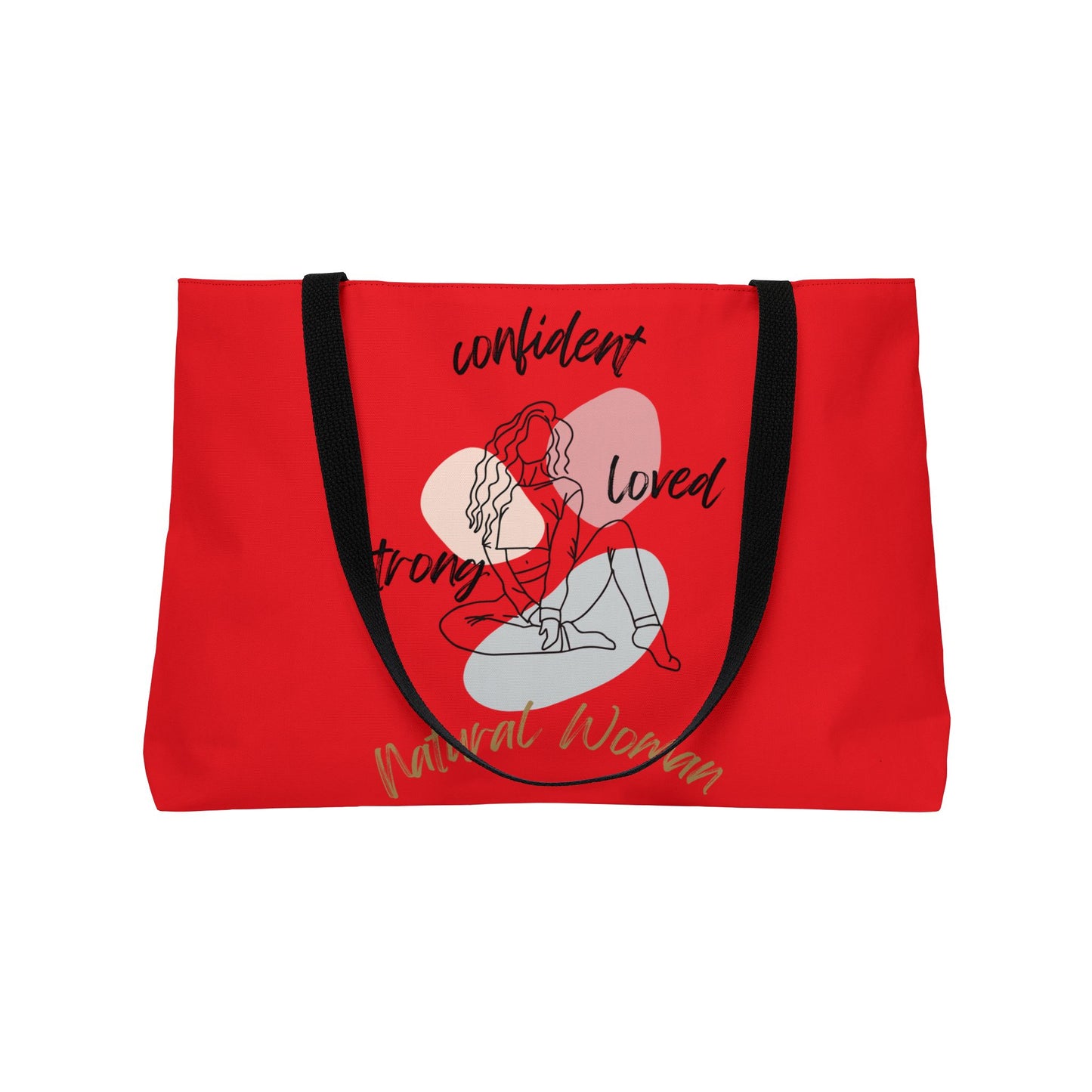 Natural Woman Strong Confident Loved (BL) Weekender Tote Bag RED