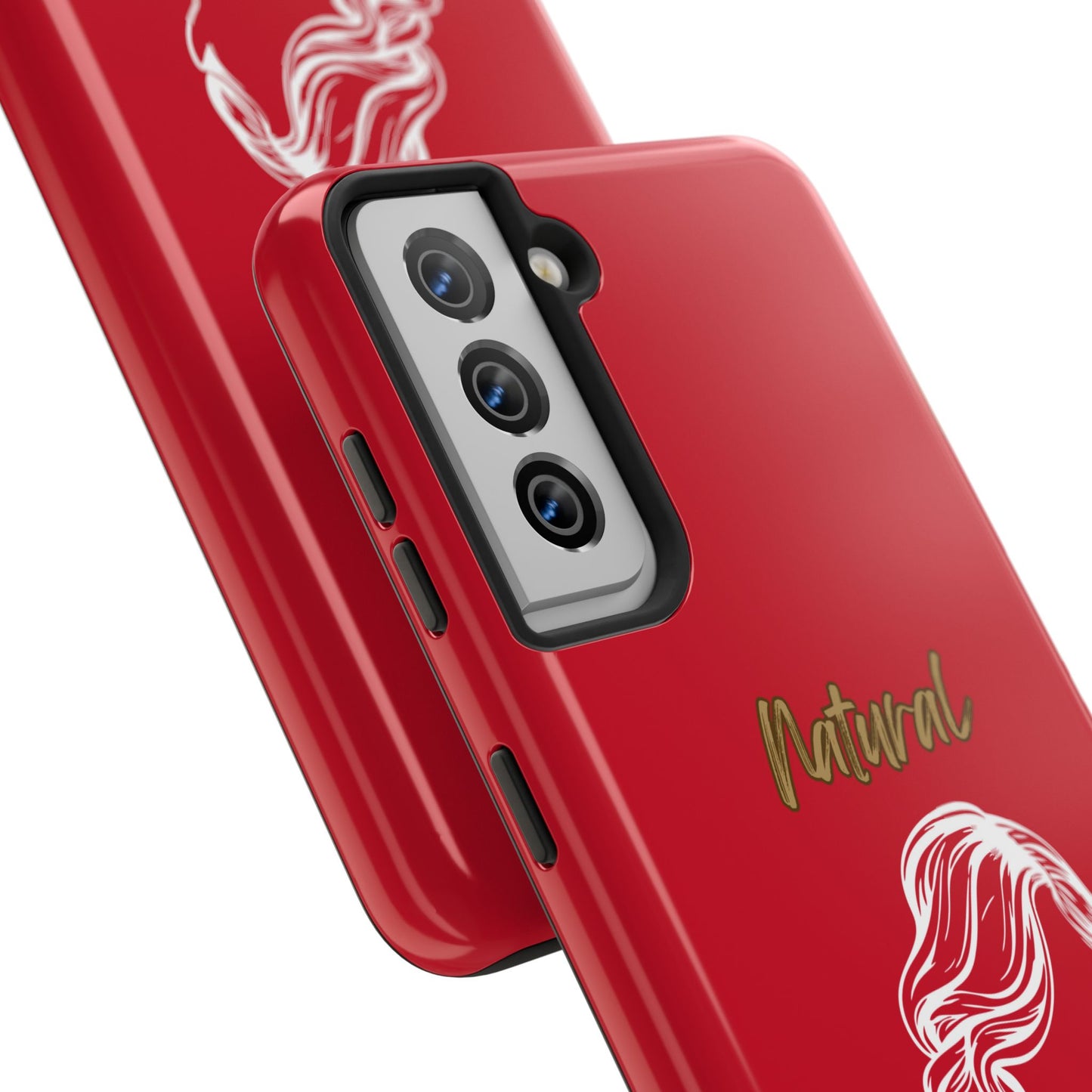 Natural Woman Long Curl (WL)Tough Phone Cases DARK RED