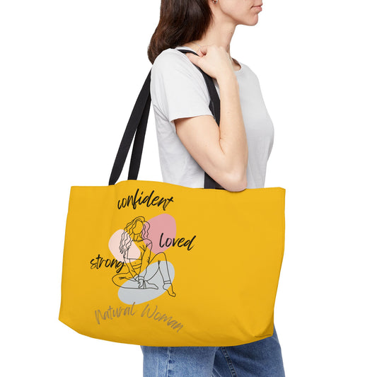 Natural Woman Strong Confident Loved (BL) Weekender Tote Bag YELLOW