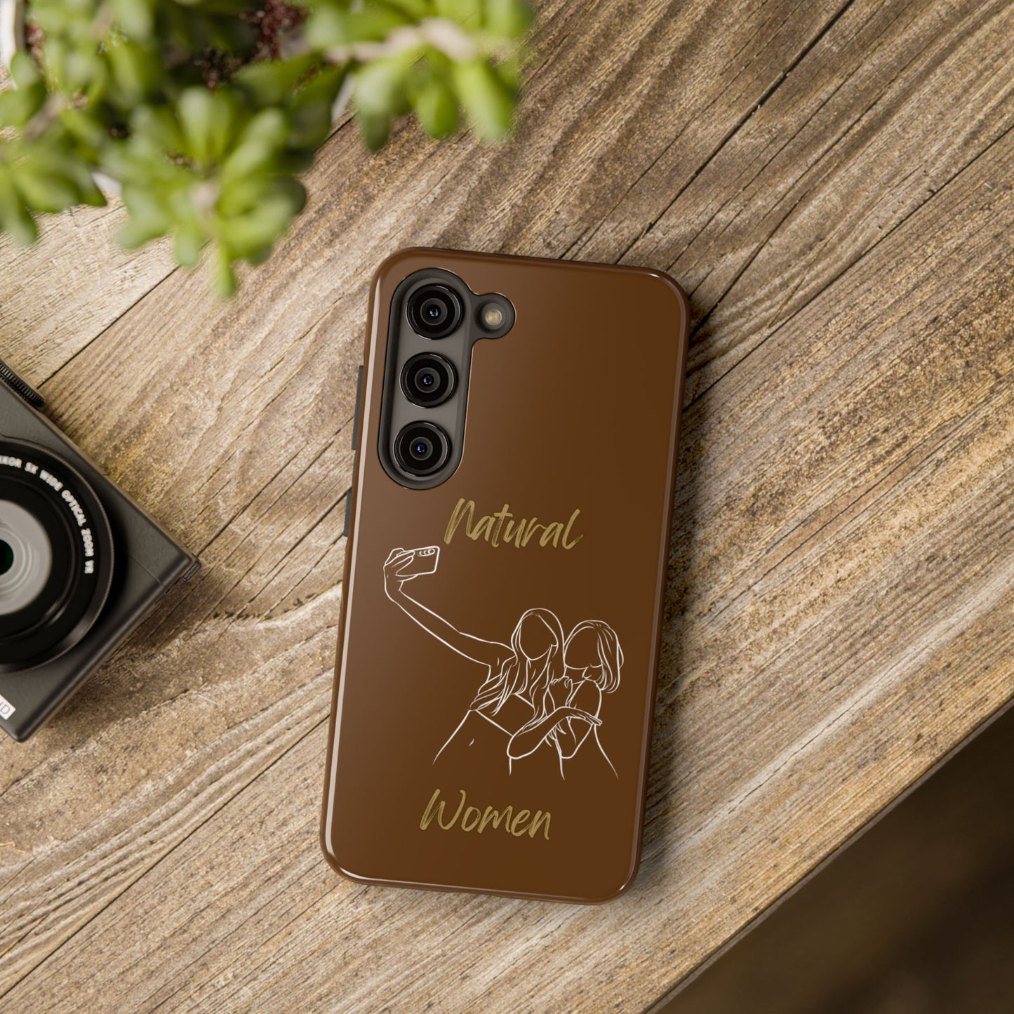 Natural Woman Friends Selfie (WL)Tough Phone Cases BROWN