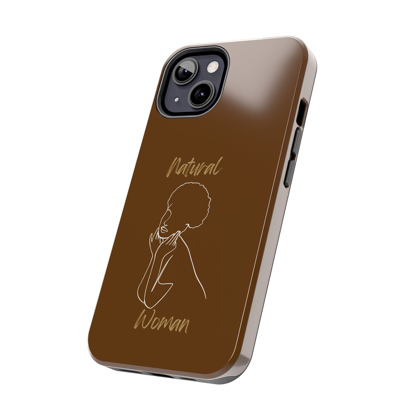 Natural Woman Cute Afro(WL)Tough Phone Cases BROWN