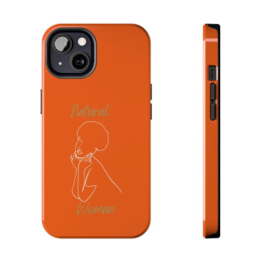 Natural Woman Cute Afro(WL)Tough Phone Cases ORANGE