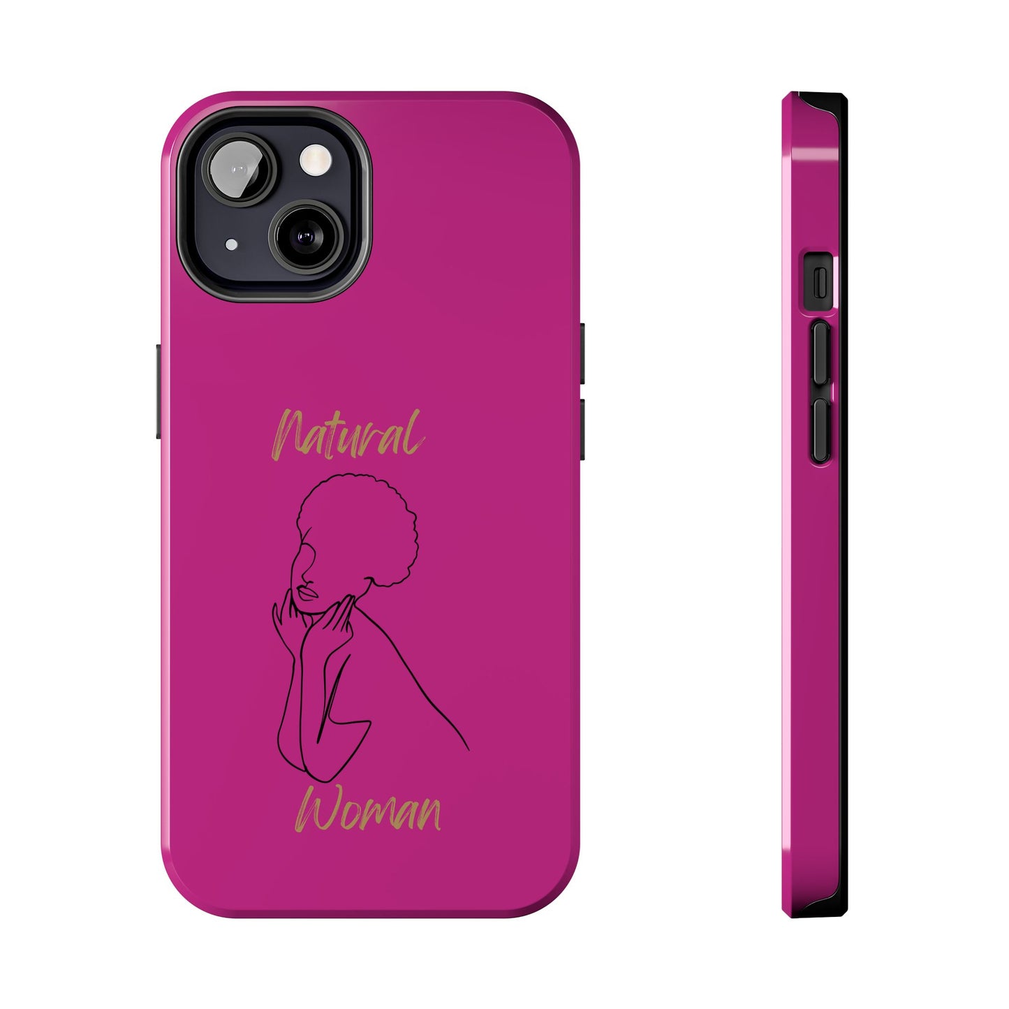 Natural Woman Cute Afro (BL)Tough Phone Cases PINK