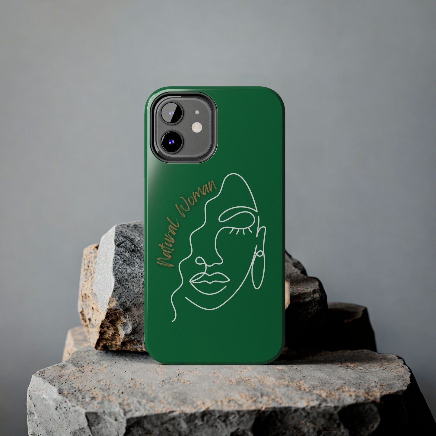 Natural Woman Half Face (WL)Tough Phone Case DARK GREEN