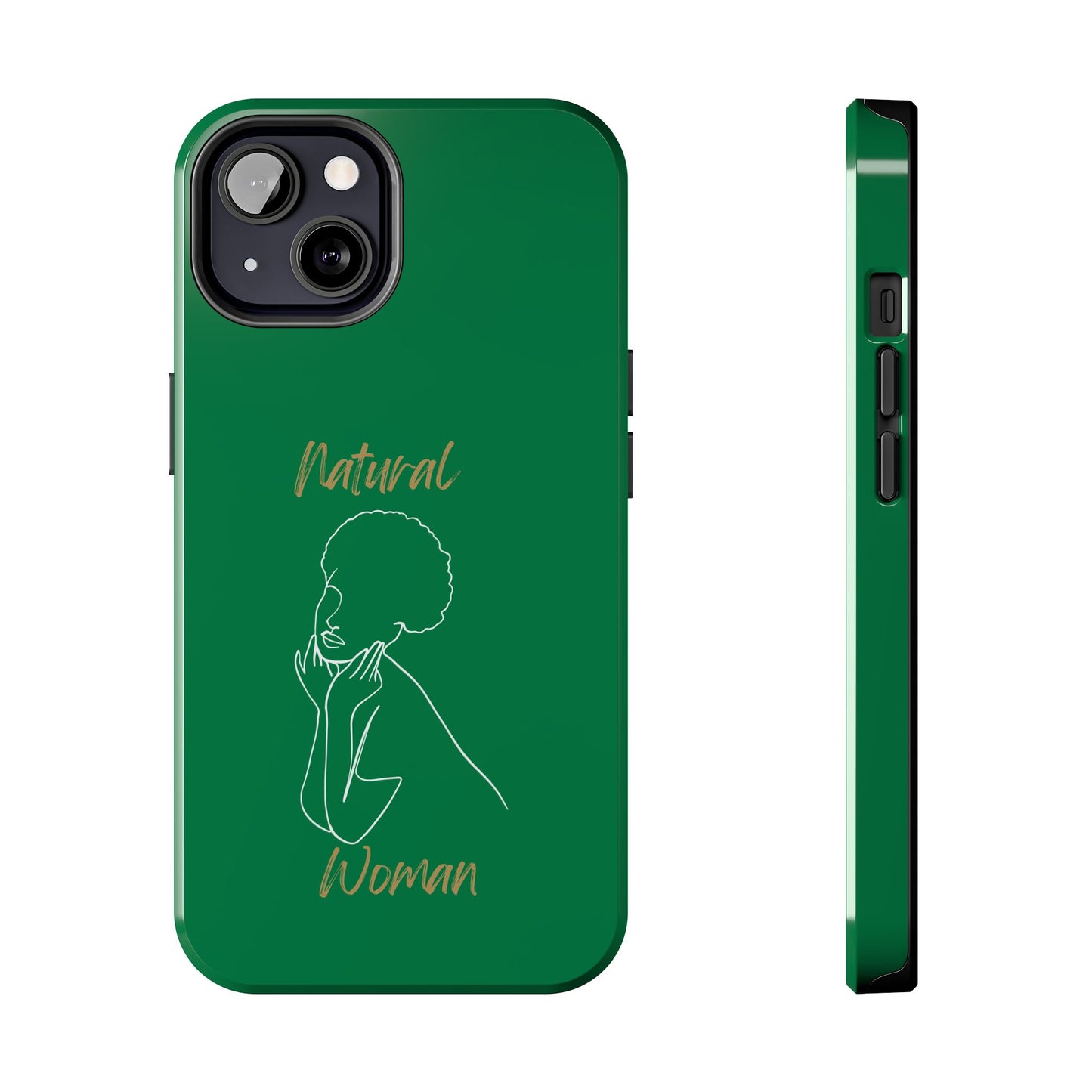 Natural Woman Cute Afro (WL)Tough Phone Cases DARK GREEN