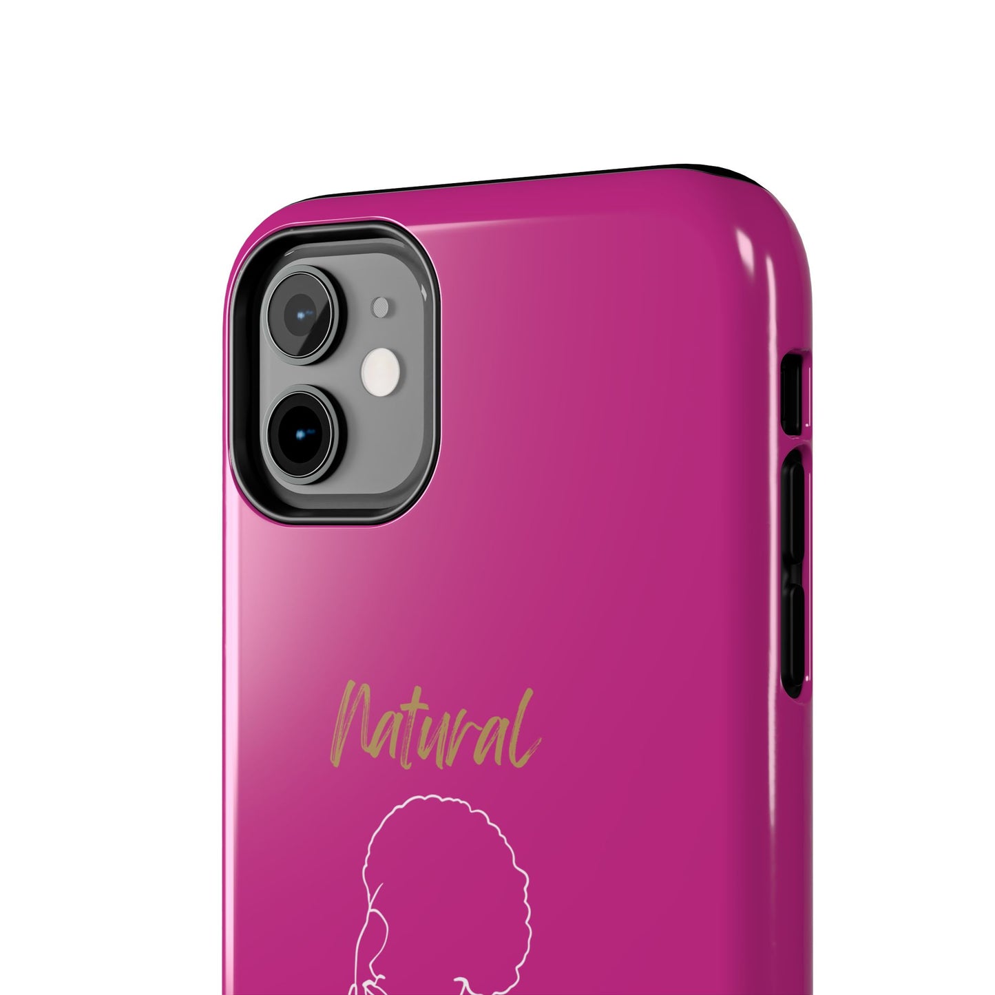 Natural Woman Cute Afro (WL)Tough Phone Cases PINK