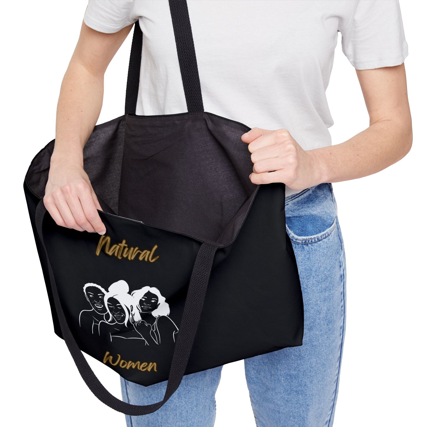 Natural Women Laughing Friends (WL) Weekender Tote Bag BLACK