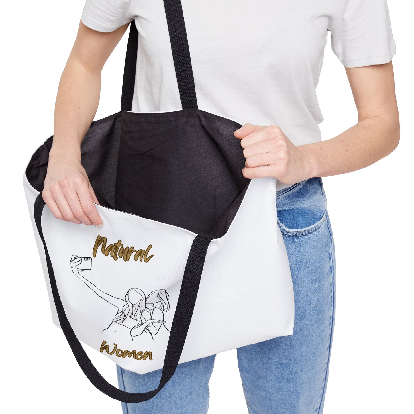 Natural Women Friends Selfie (BL) Weekender Tote Bag WHITE