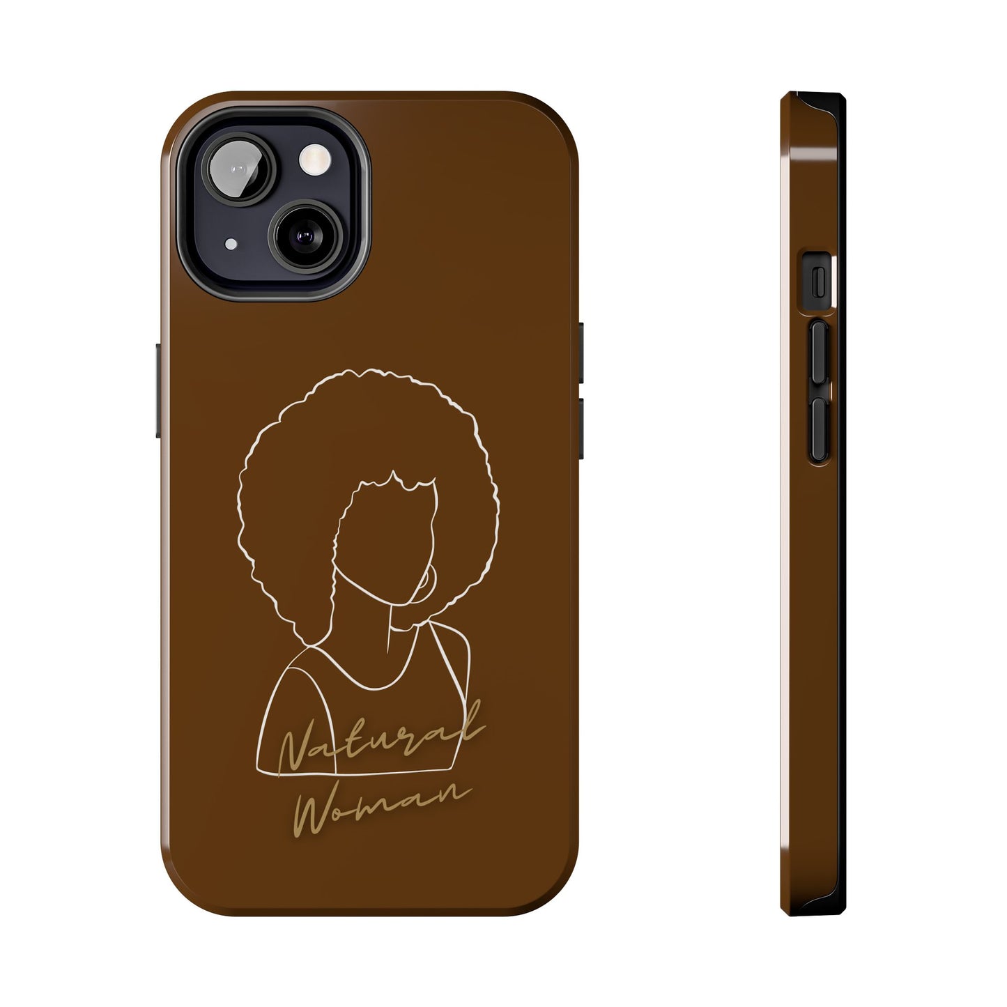 Natural Woman Afro (WL)Tough Phone Cases BROWN