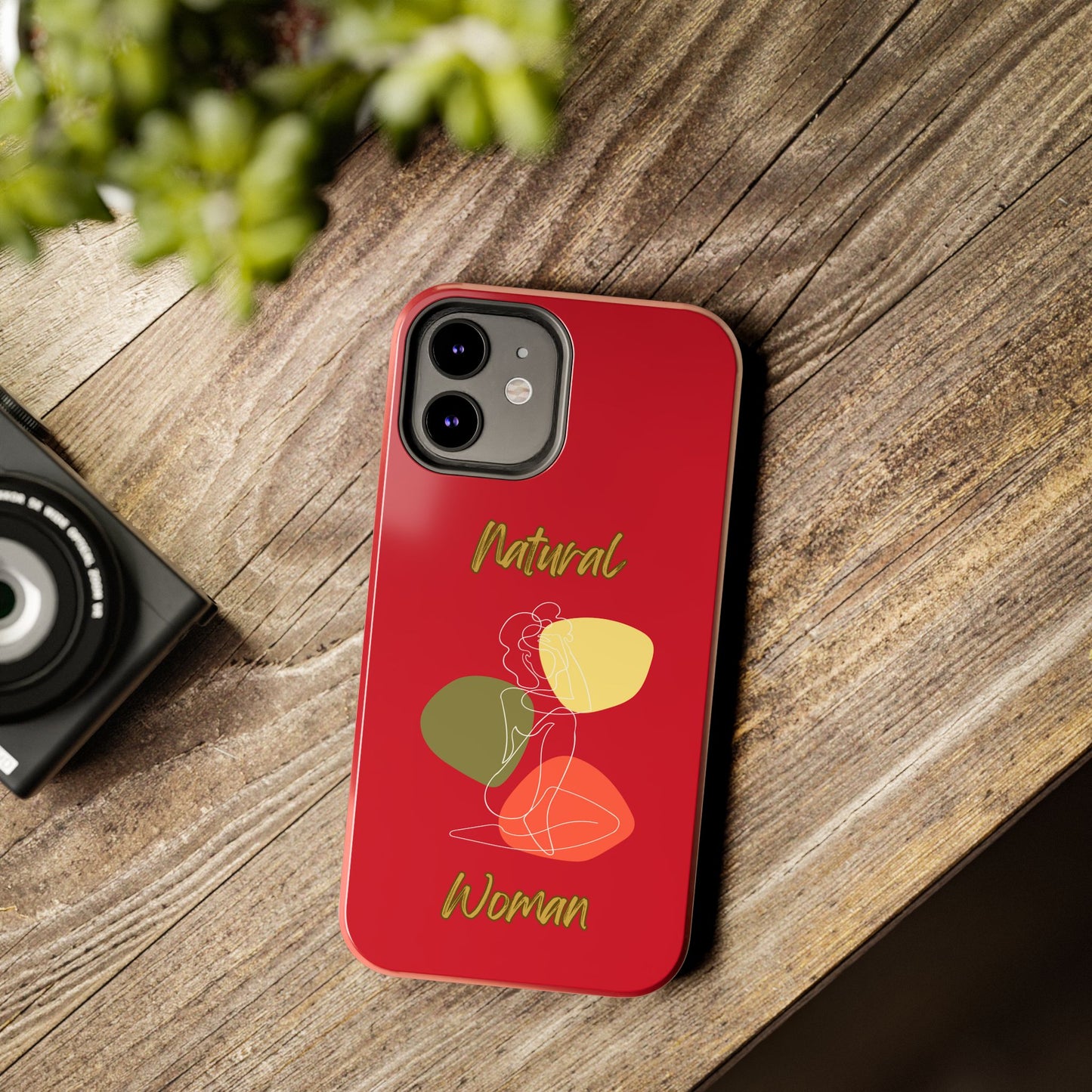 Natural Woman Colorful Pose (WL)Tough Phone Cases DARK RED