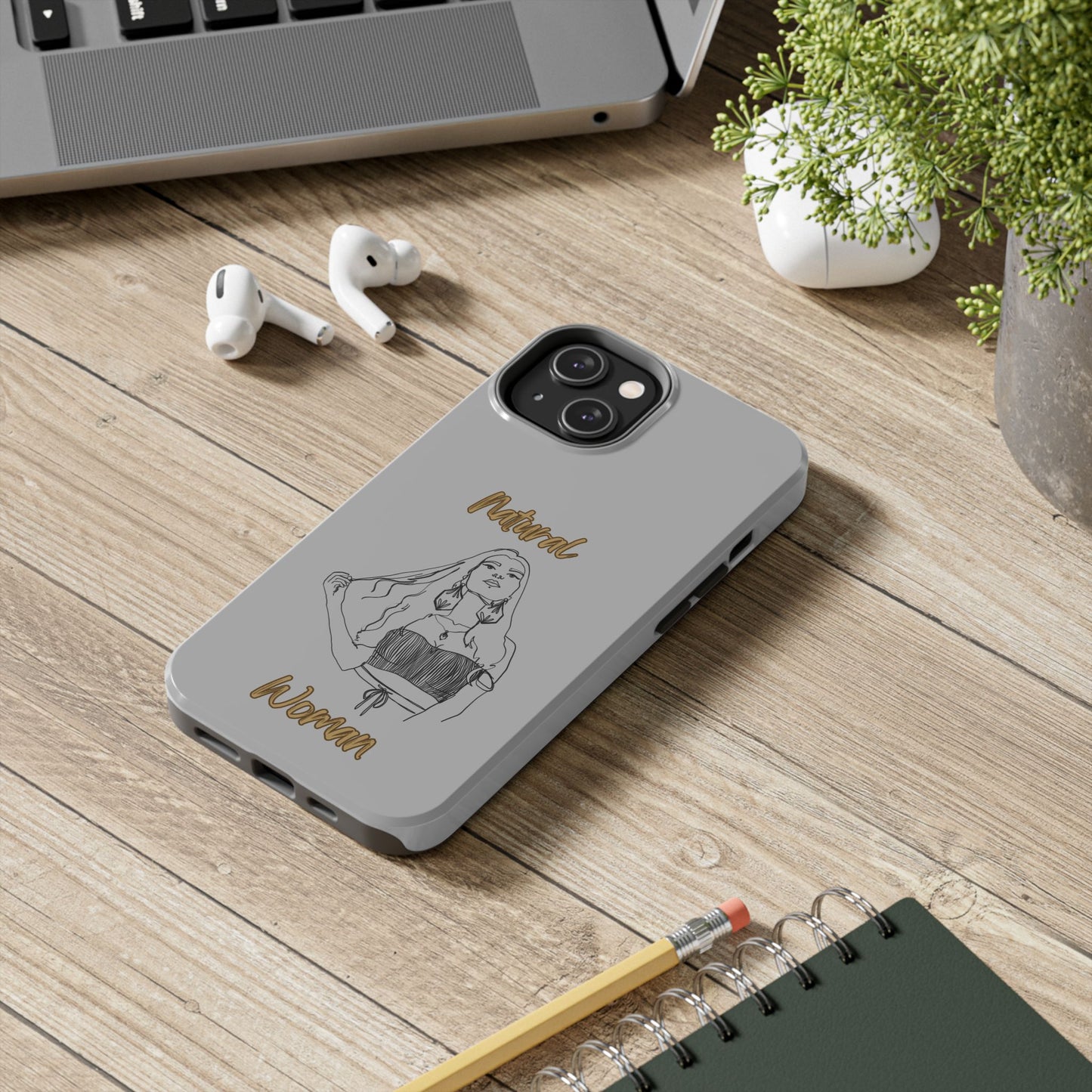 Natural Woman Thinking (BL)Tough Phone Cases LIGHT GREY