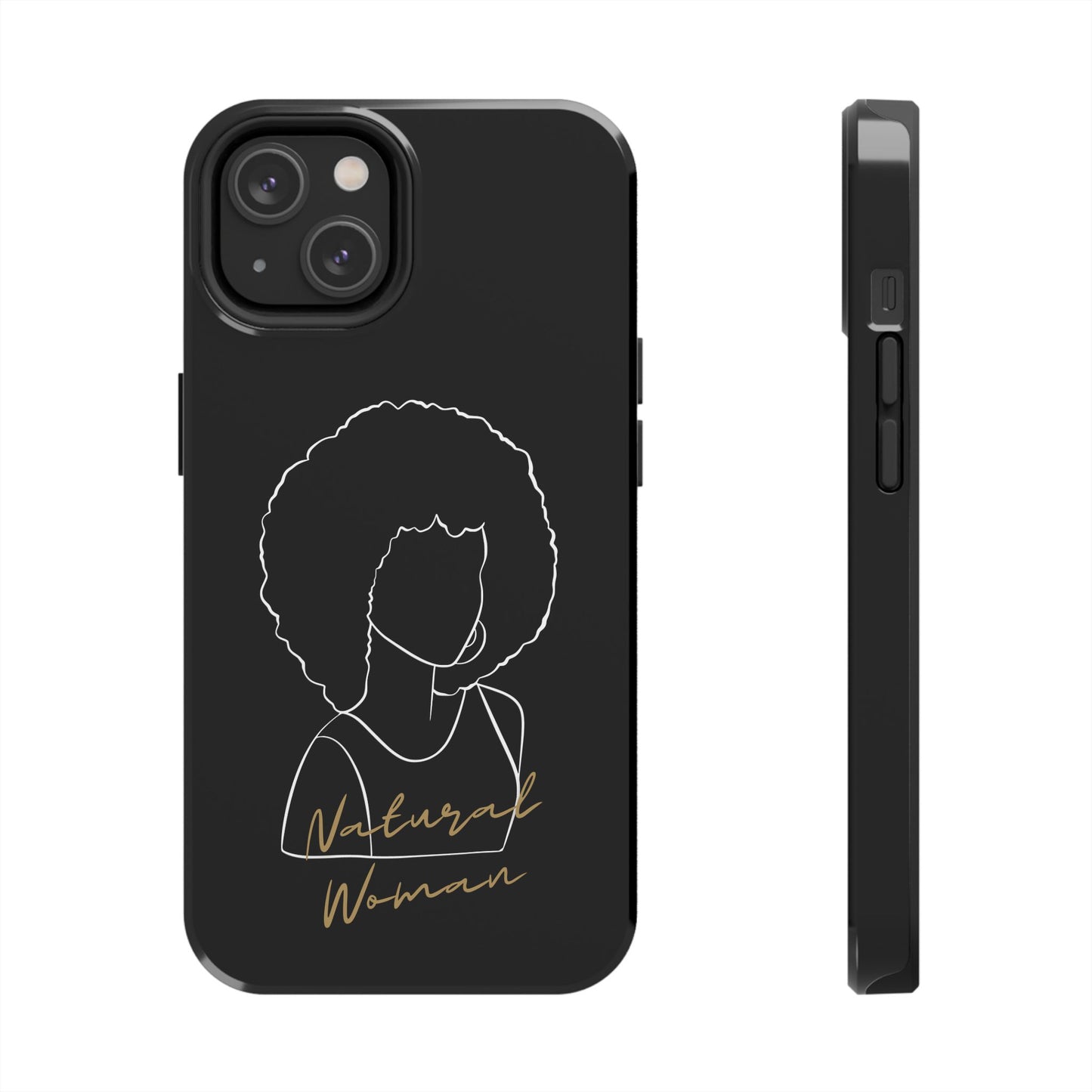 Natural Woman Afro (WL) Tough Phone Case BLACK