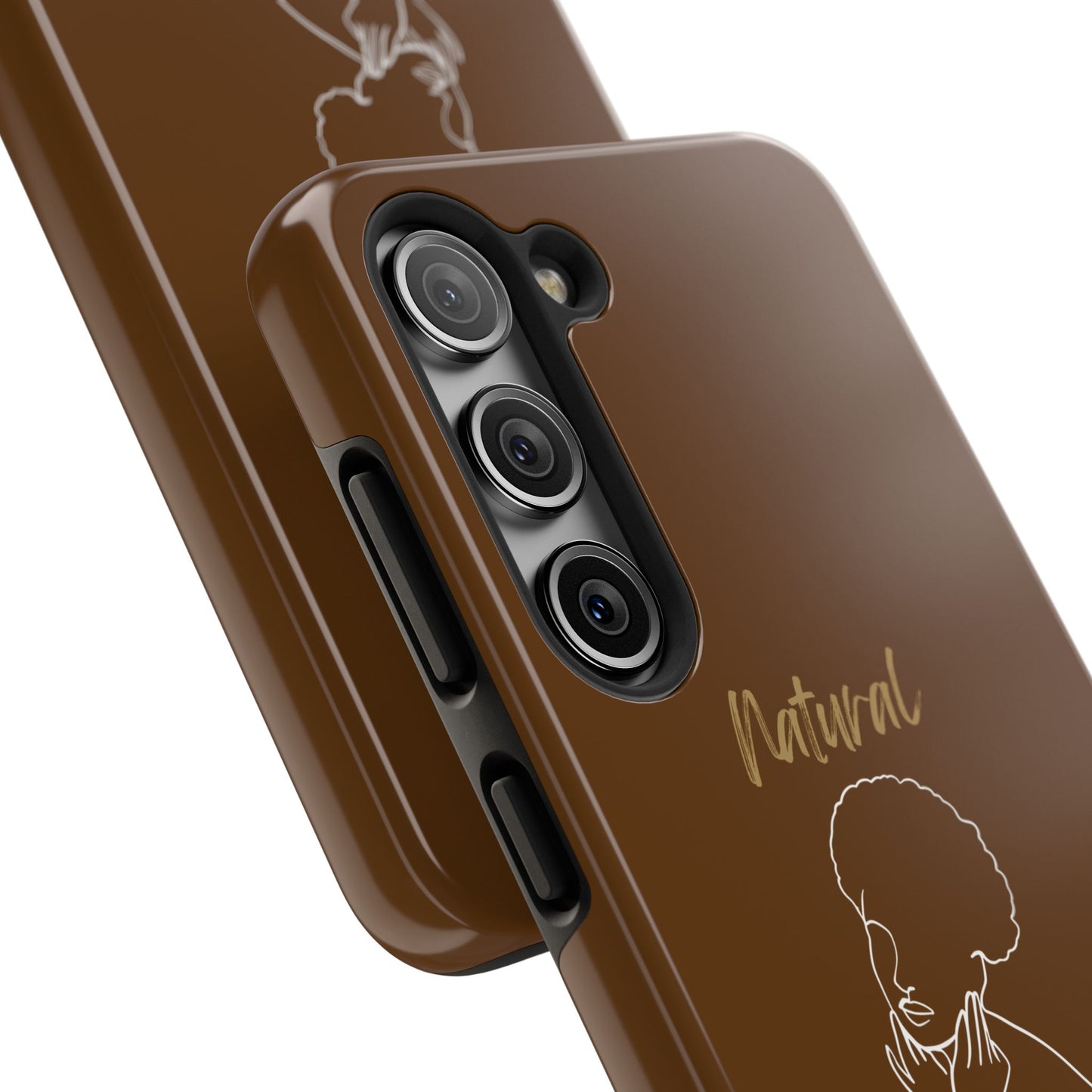 Natural Woman Cute Afro(WL)Tough Phone Cases BROWN