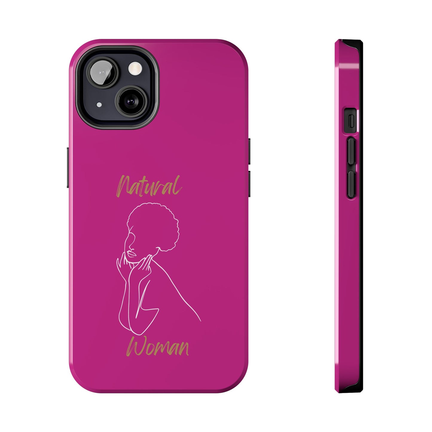 Natural Woman Cute Afro (WL)Tough Phone Cases PINK