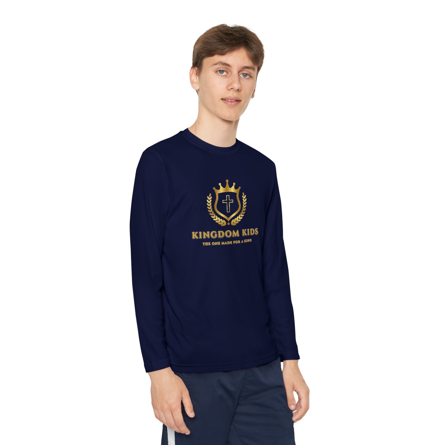 Kingdom Kids Youth Long Sleeve Tee - Crown Design