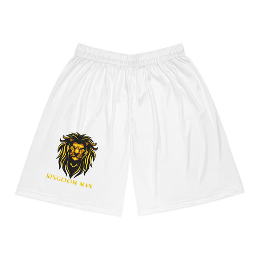 Kingdom Man (Gold) Basketball Shorts WHITE