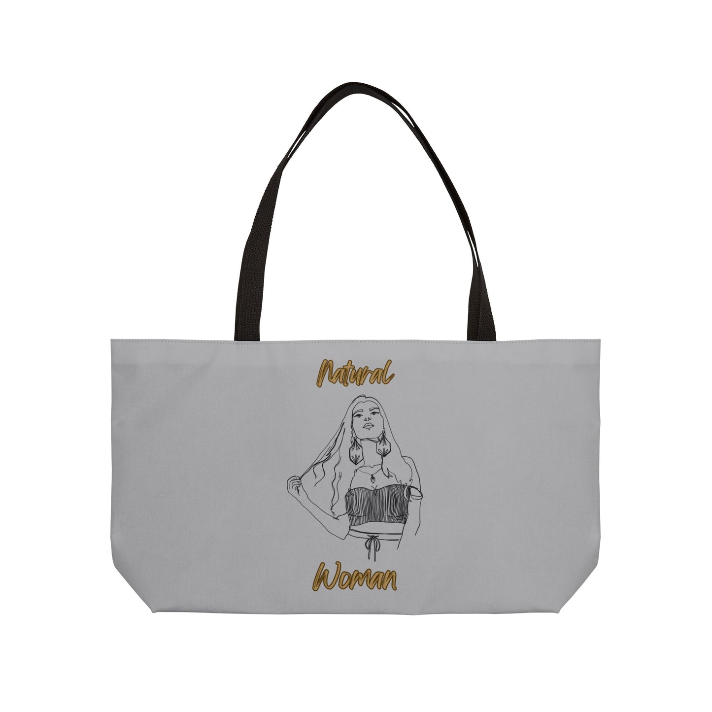 Natural Woman Thinking (BL) Weekender Tote Bag LIGHT GREY