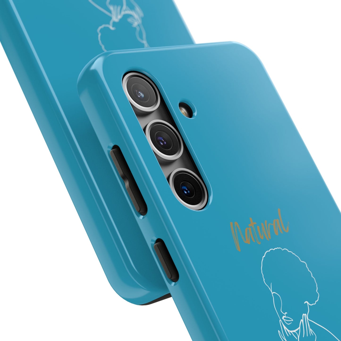 Natural Woman Cute Afro (WL)Tough Phone Cases TURQUOISE