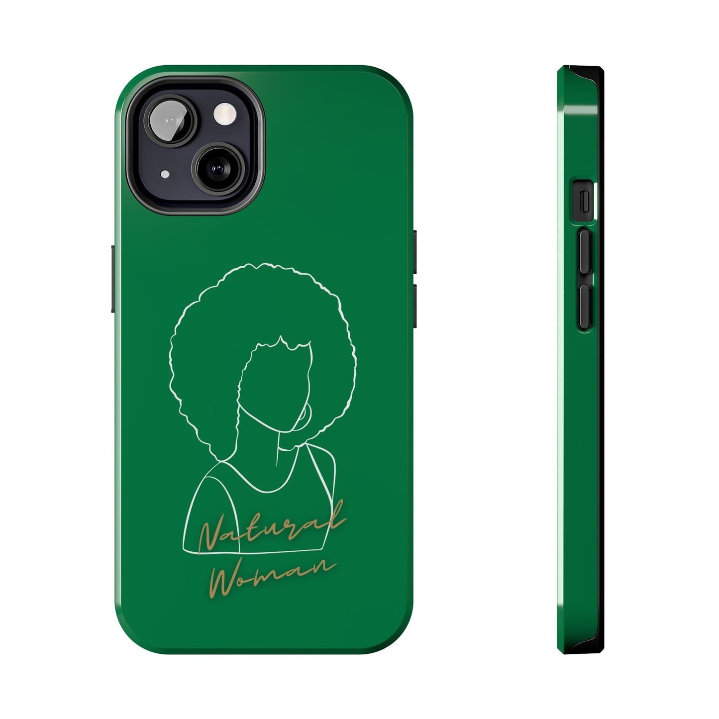 Natural Woman Afro (WL)Tough Phone Cases DARK GREEN