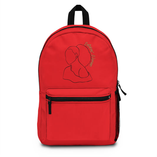 Natural Woman Behind Head Puff (BL) Backpack RED