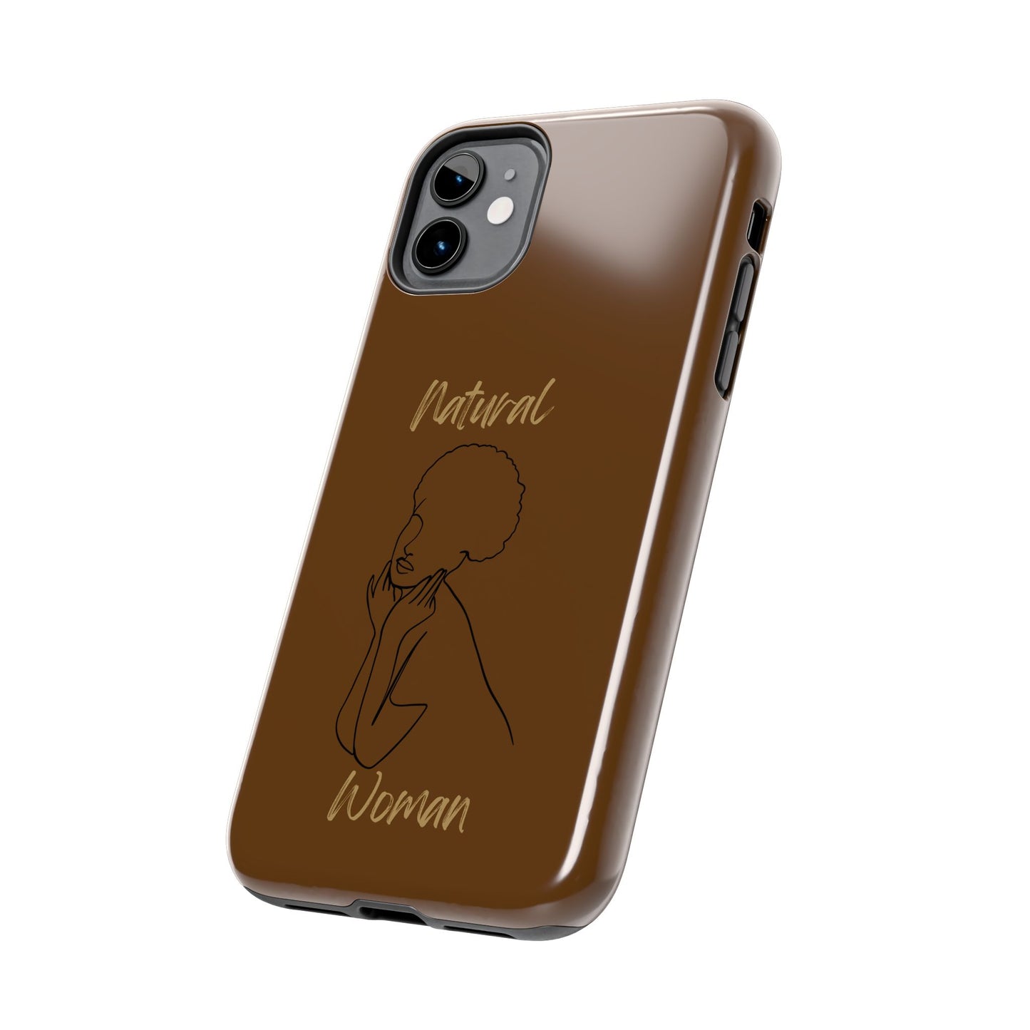 Natural Woman Cute Afro (BL)Tough Phone Cases BROWN