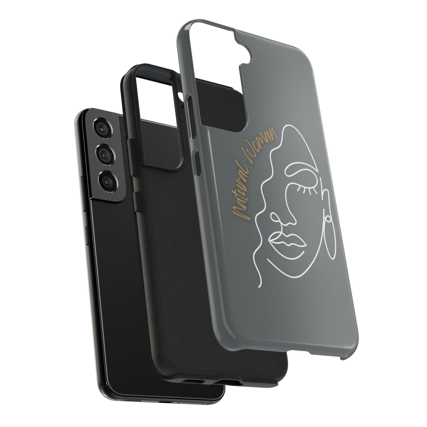 Natural Woman Half Face (WL)Tough Phone Case DARK GREY