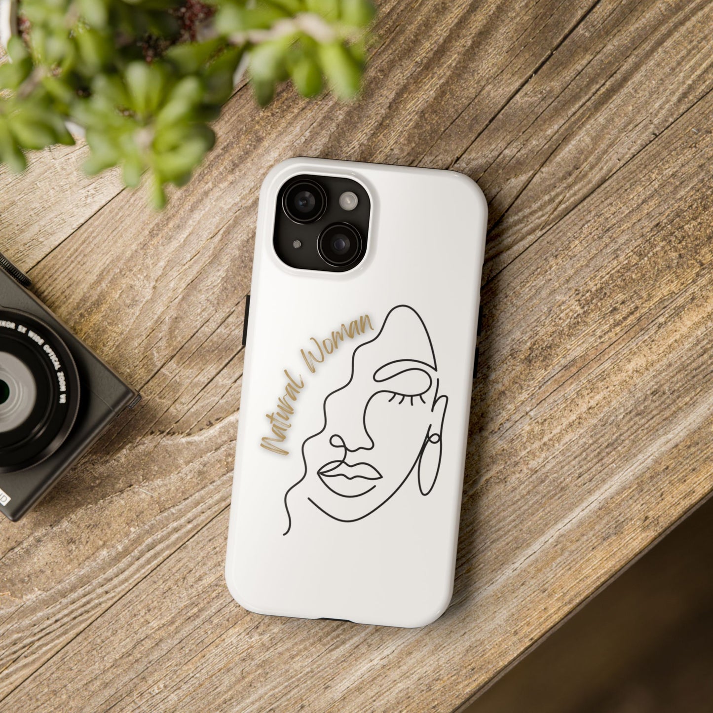 Natural Woman Half Face (BL)Tough Phone Case WHITE