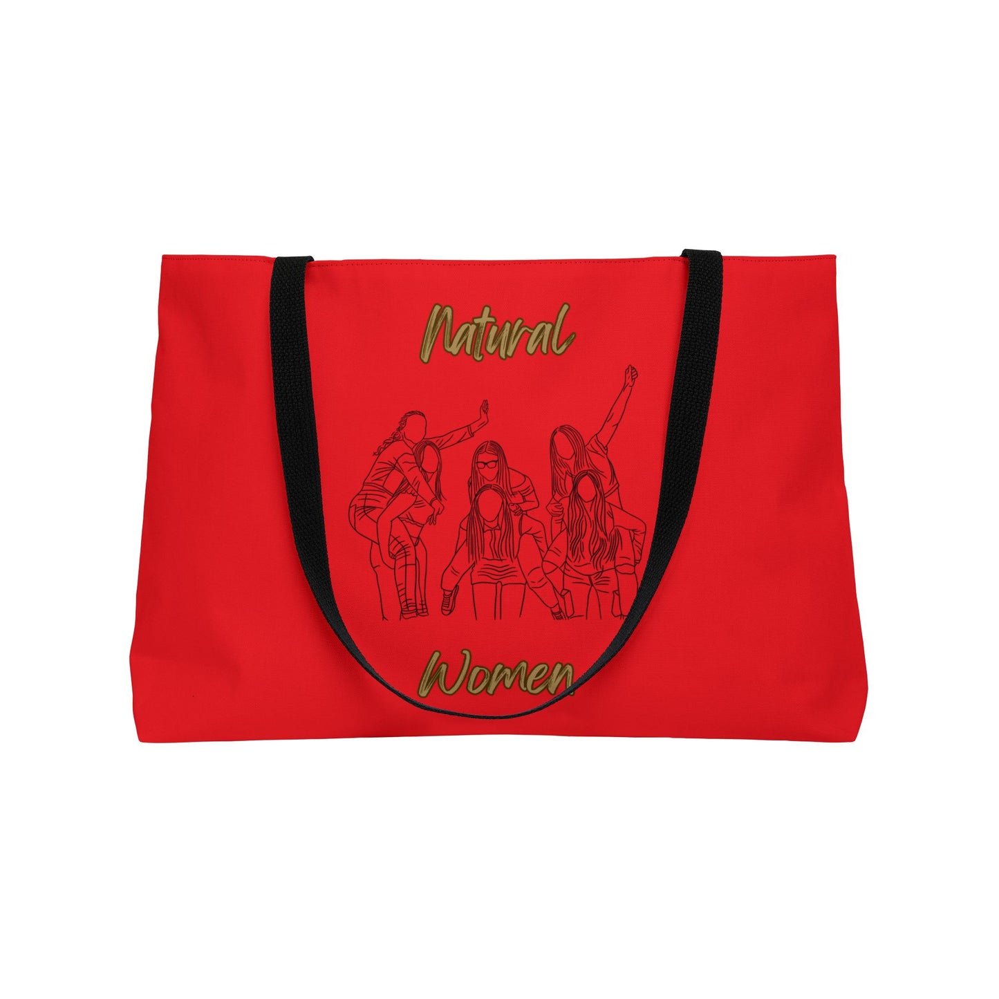 Natural Women Piggy Back (BL) Weekender Tote Bag RED