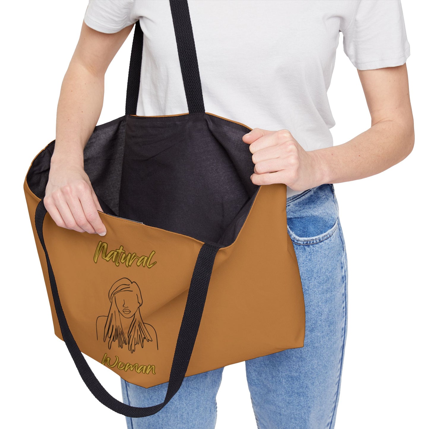 Natural Woman Content (BL) Weekender Tote Bag LIGHT BROWN