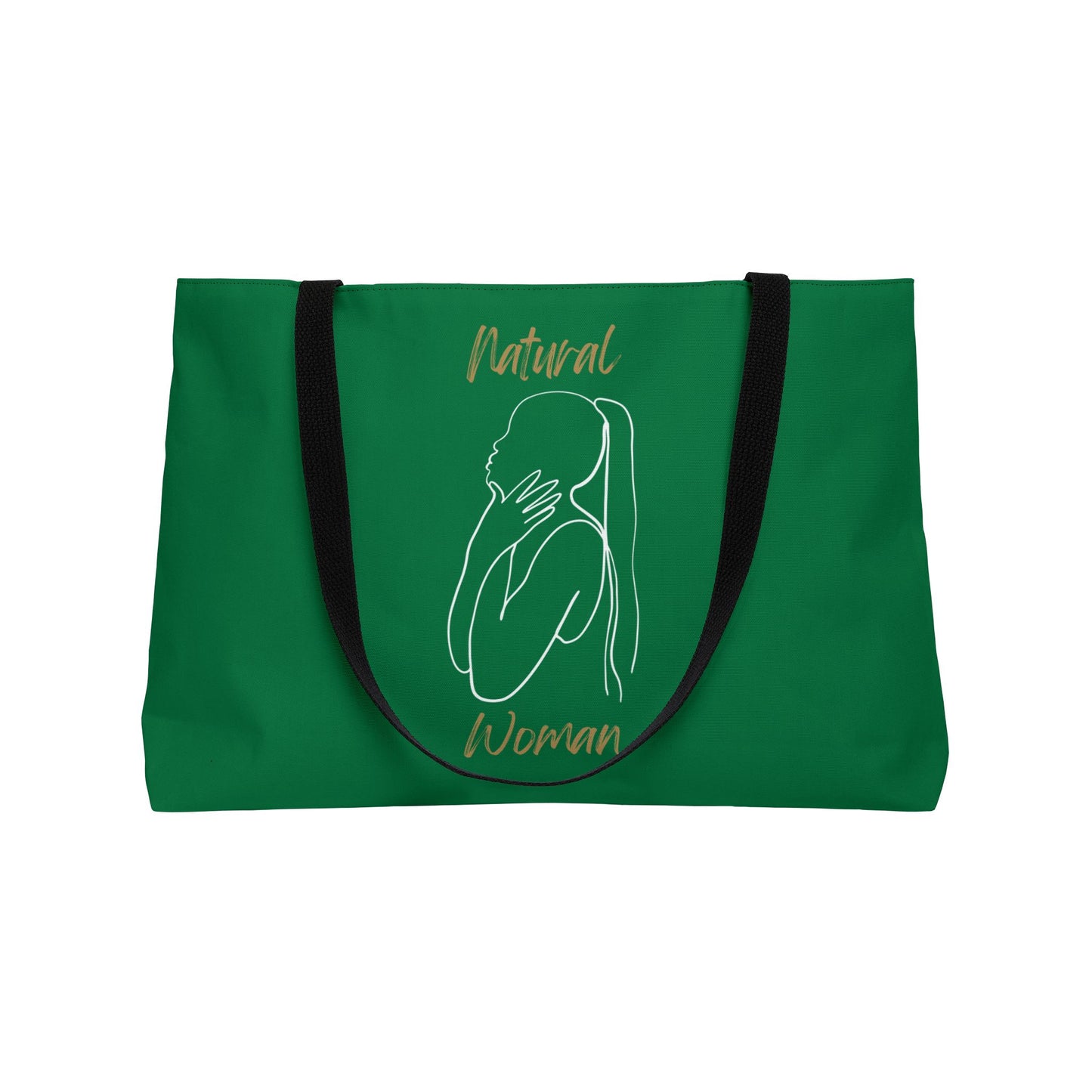 Natural Woman Ponytail (WL) Weekender Tote Bag DARK GREEN