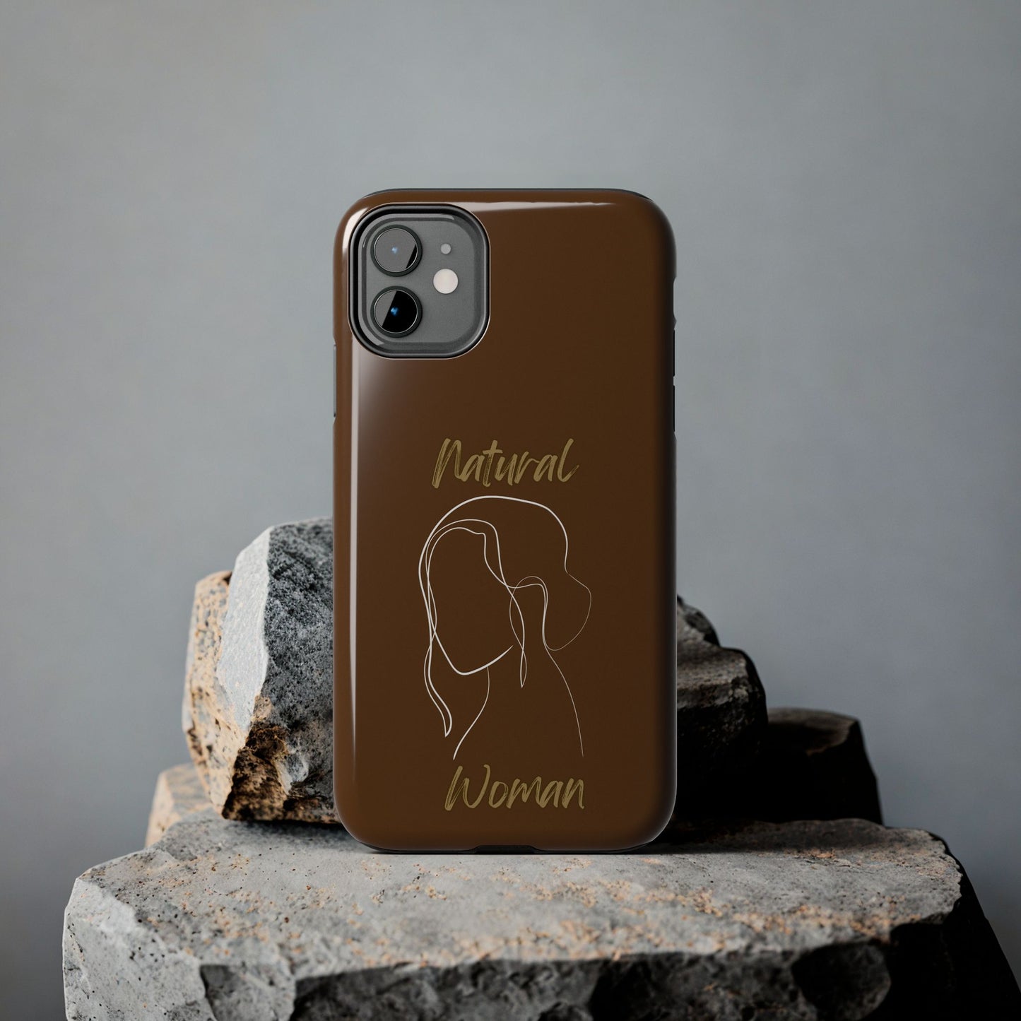 Natural Woman Hanging Hair (WL) Tough Phone Cases BROWN