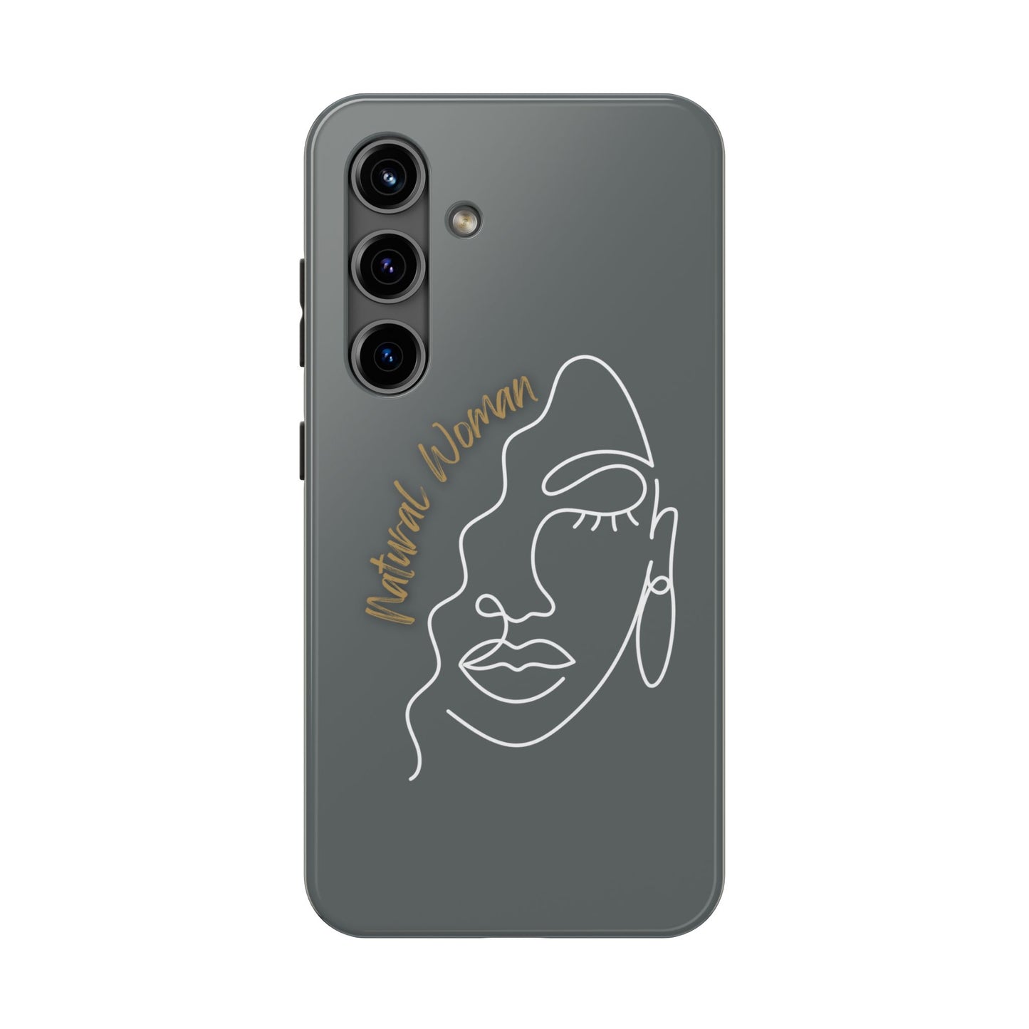 Natural Woman Half Face (WL)Tough Phone Case DARK GREY