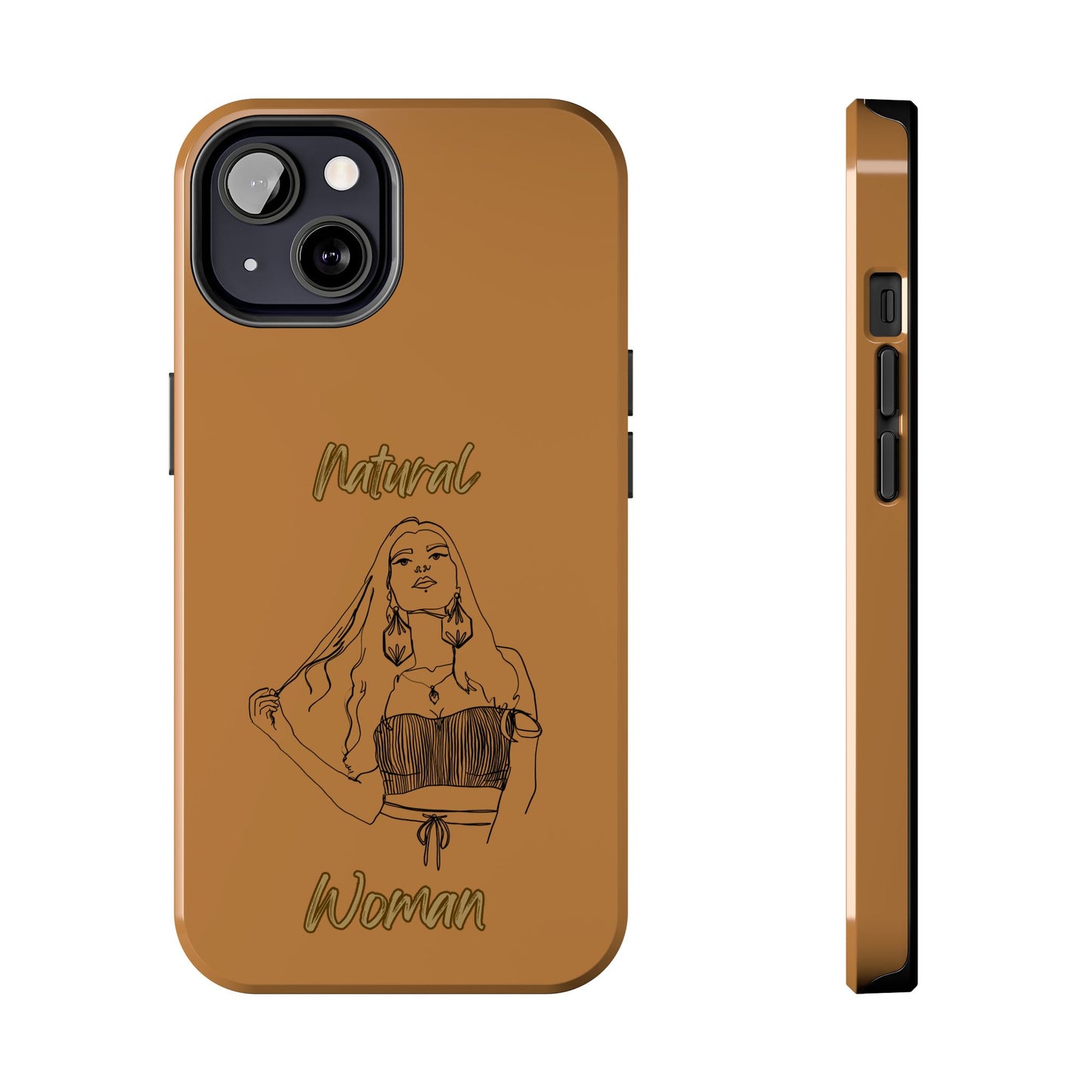 Natural Woman Thinking (BL)Tough Phone Cases LIGHT BROWN