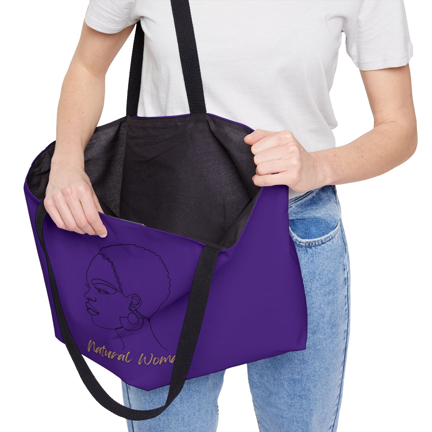 Natural Woman Finger Wave (BL) Weekender Tote Bag PURPLE