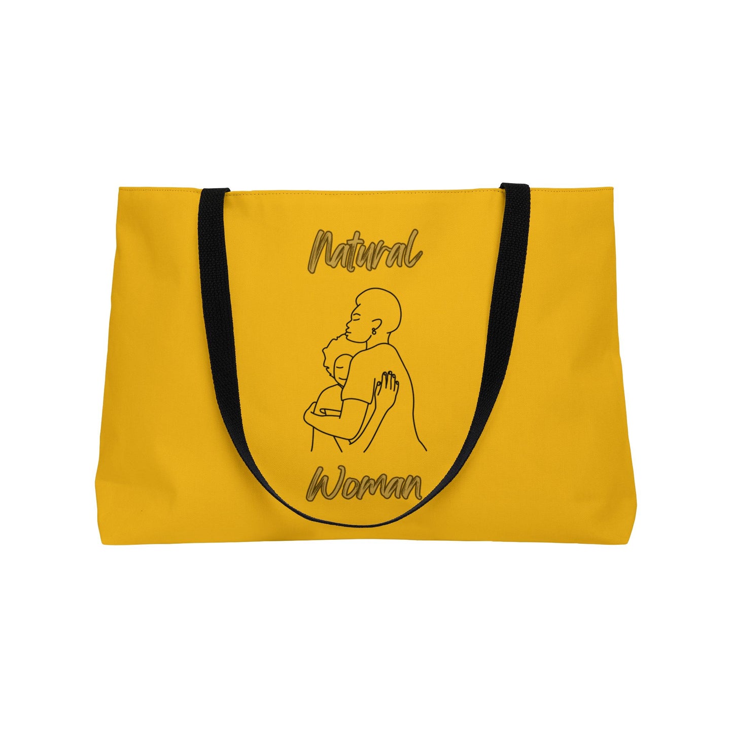 Natural Woman Safe With Momma (BL) Weekender Tote Bag YELLOW