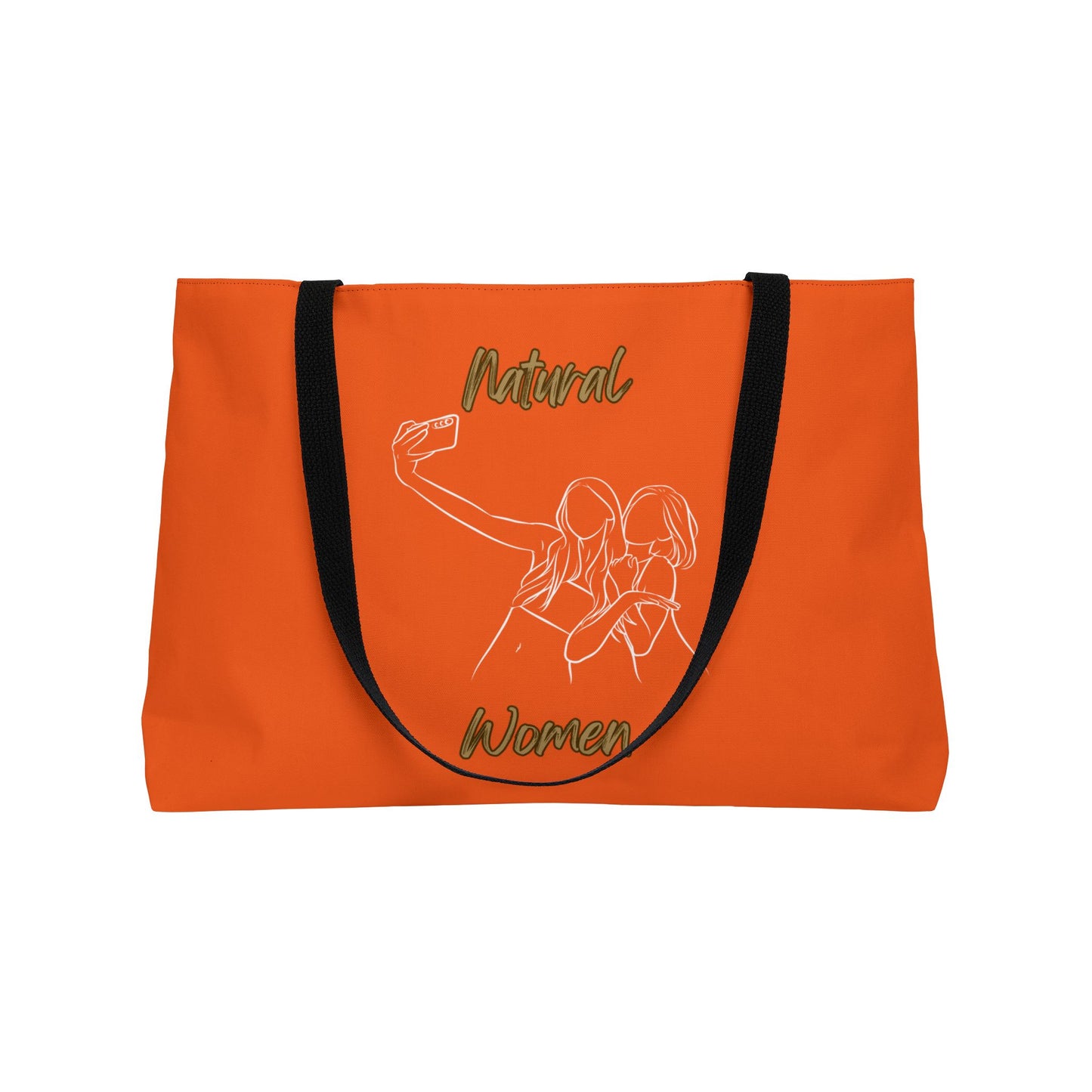 Natural Women Friends Selfie (WL) Weekender Tote Bag ORANGE