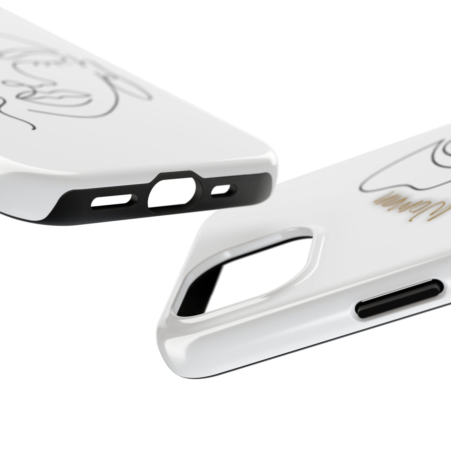 Natural Woman Half Face (BL)Tough Phone Case WHITE