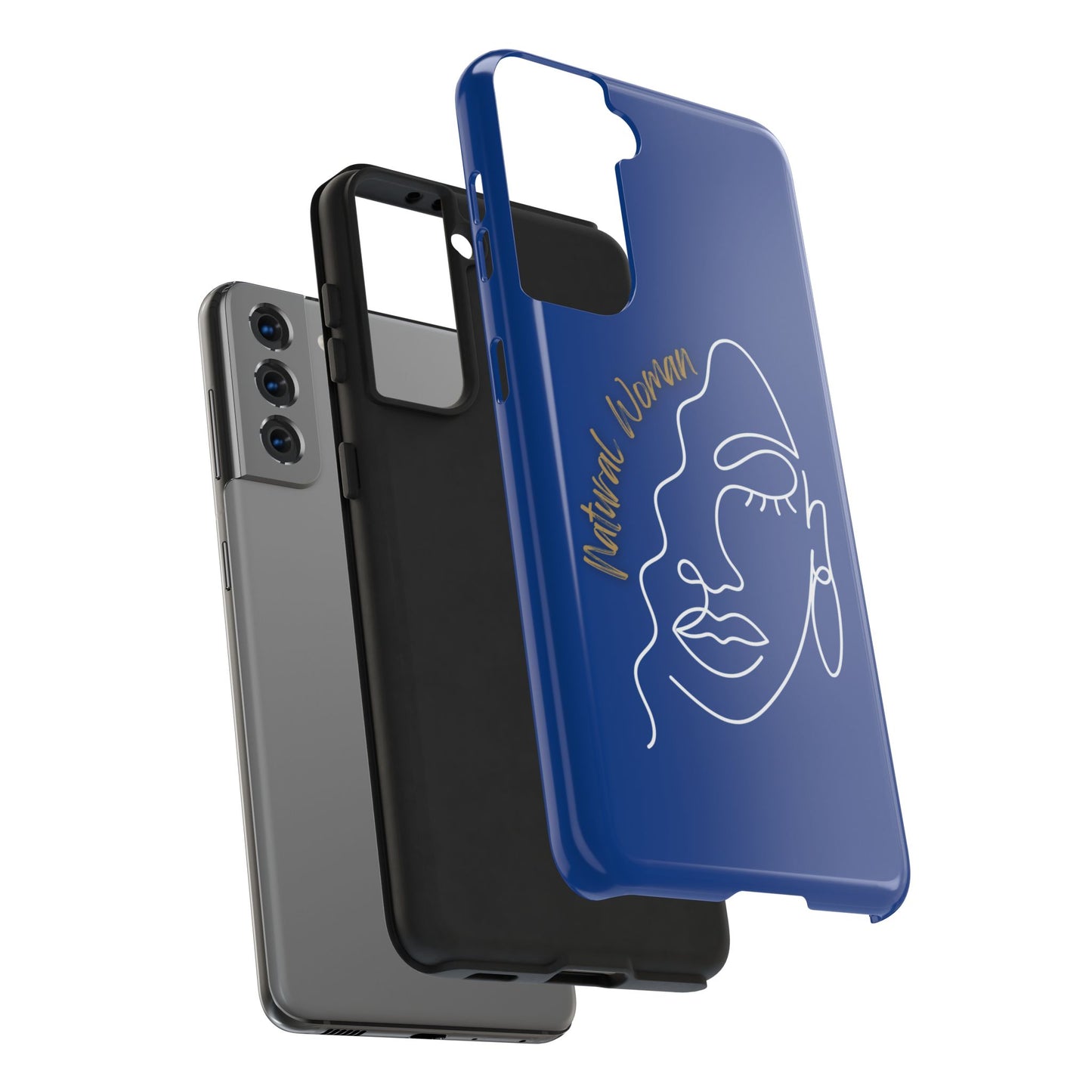 Natural Woman Half Face (WL)Tough Phone Case DARK BLUE