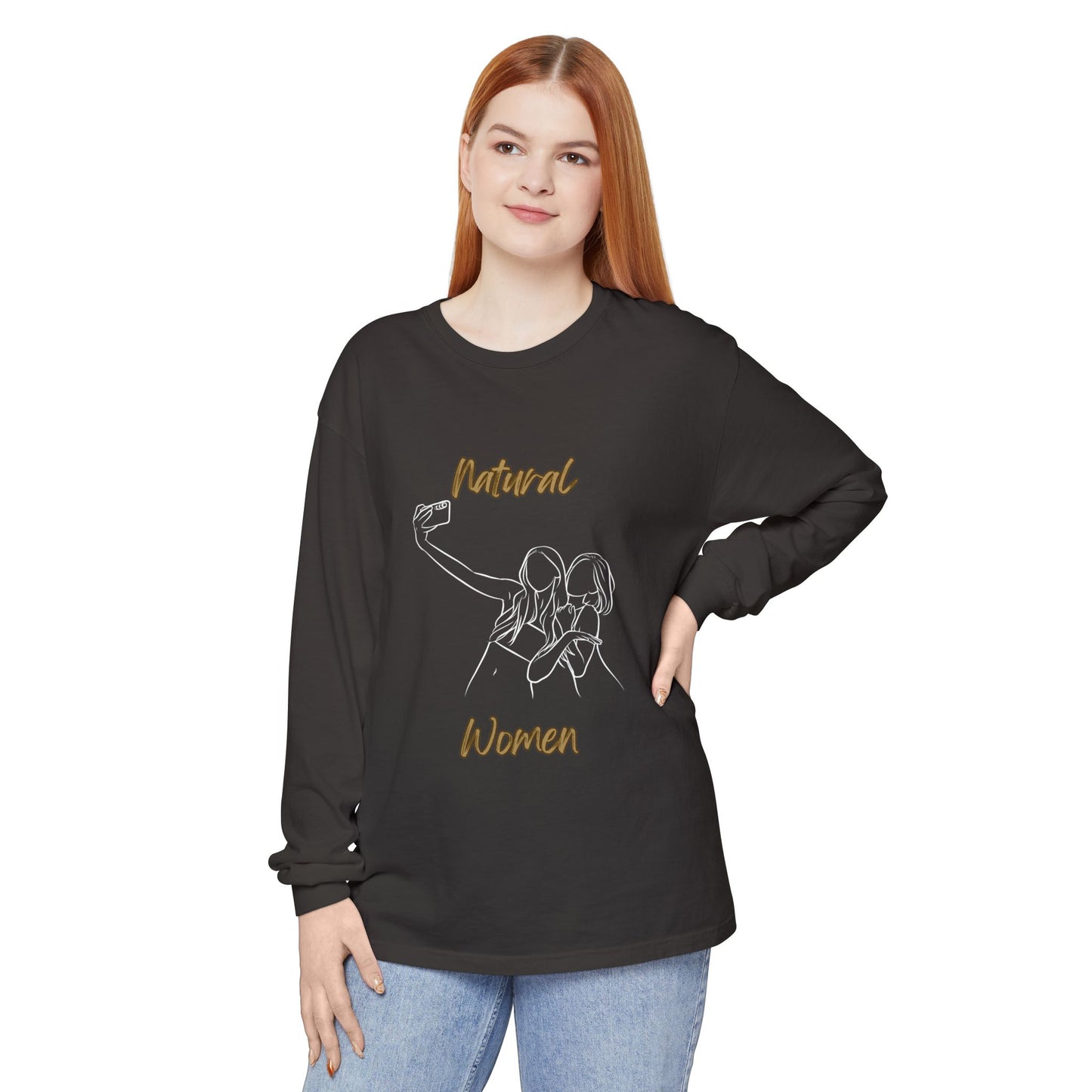 Natural Women Friends Selfie (WL) Long Sleeve T-Shirt