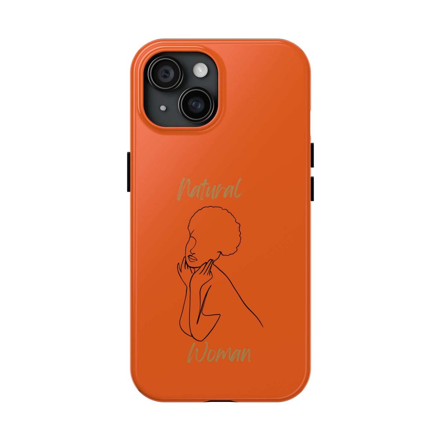 Natural Woman Cute Afro (BL)Tough Phone Cases ORANGE