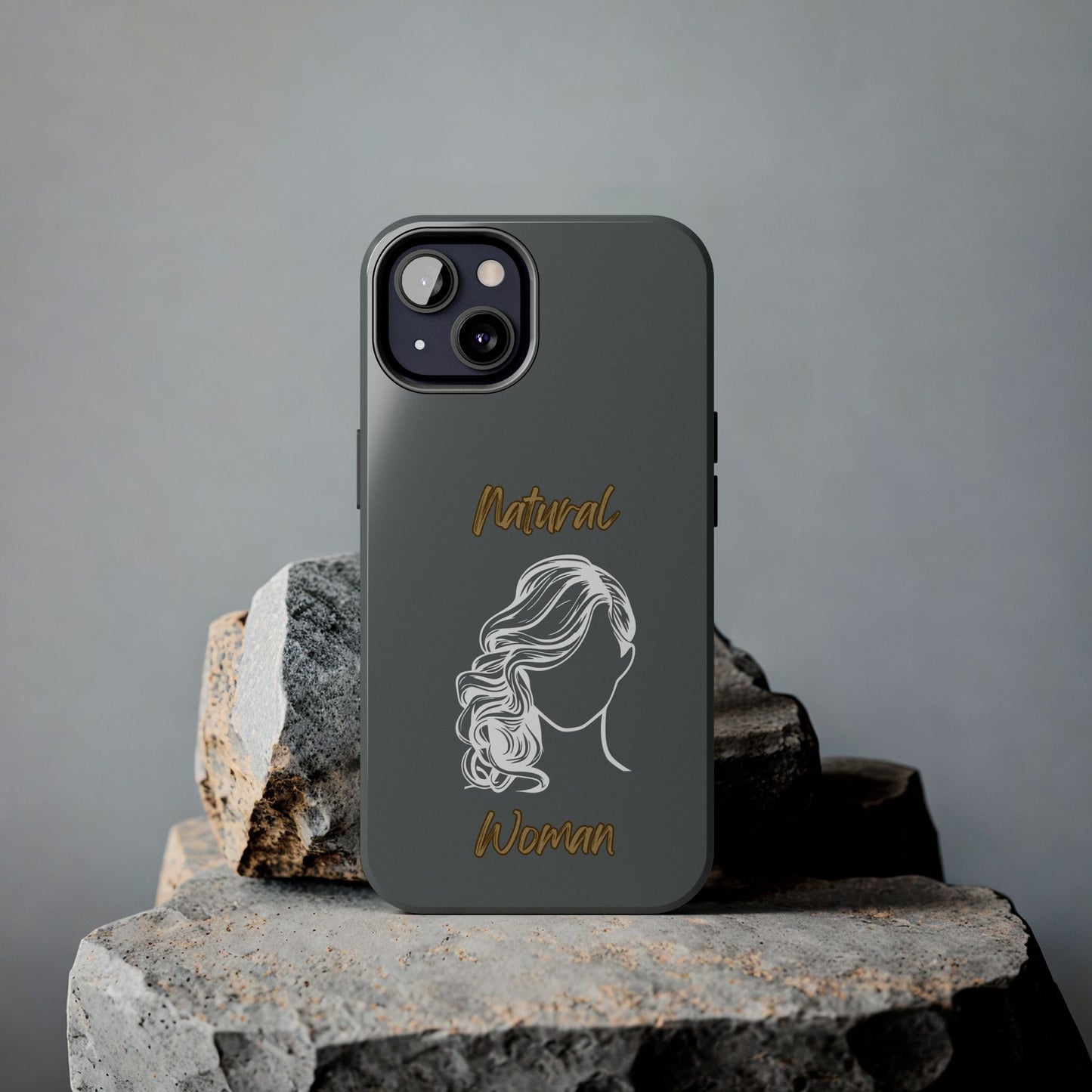 Natural Woman Long Curl (WL)Tough Phone Cases DARK GREY