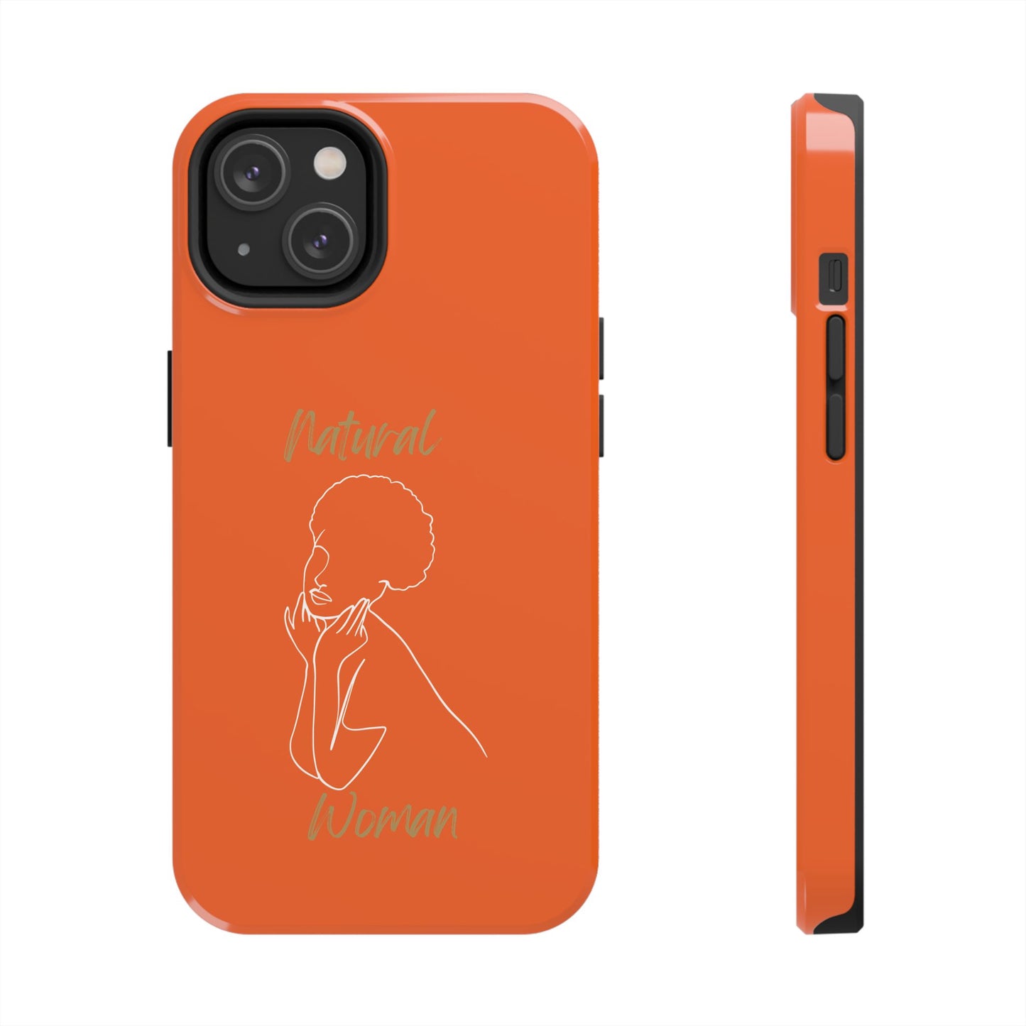 Natural Woman Cute Afro(WL)Tough Phone Cases ORANGE