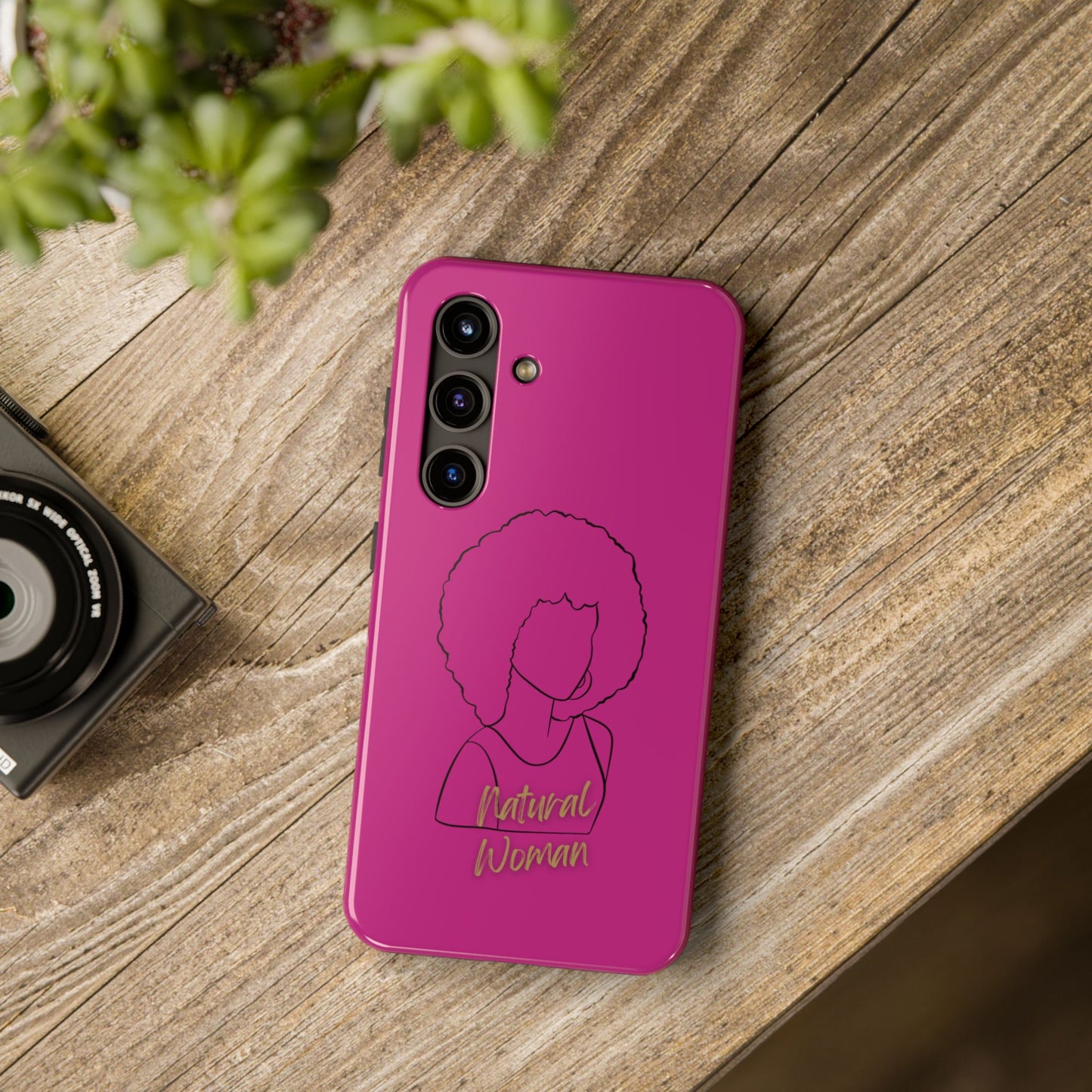 Natural Woman Afro (BL)Tough Phone Cases PINK