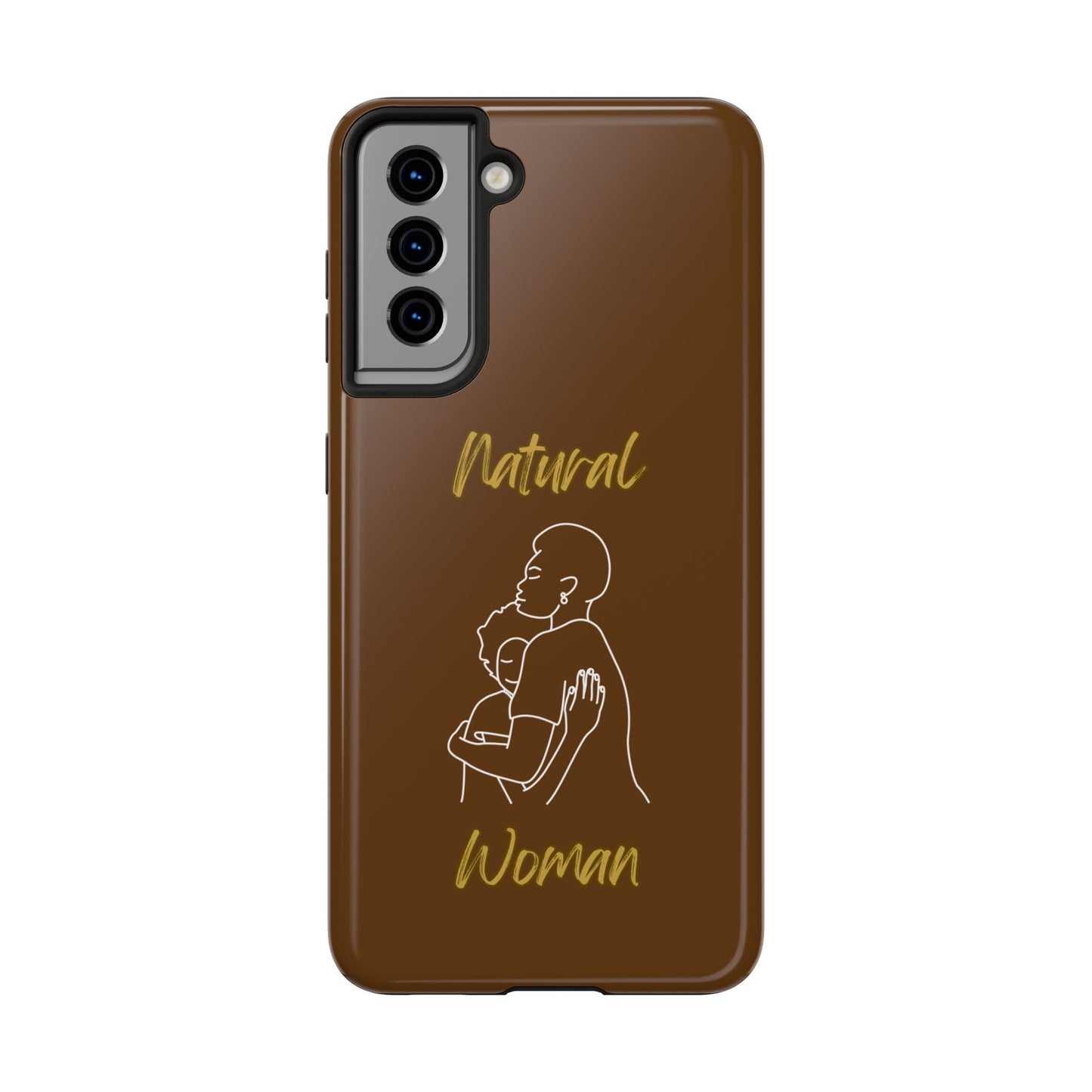 Natural Woman Safe With Momma (WL) Tough Phone Cases BROWN