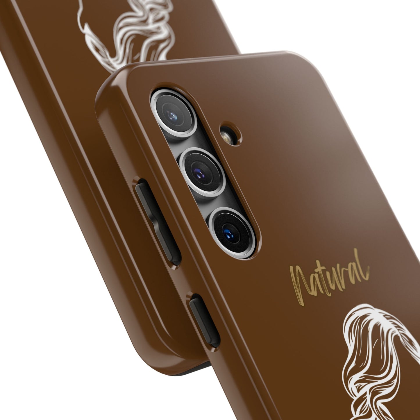 Natural Woman Long Curl (WL)Tough Phone Cases BROWN