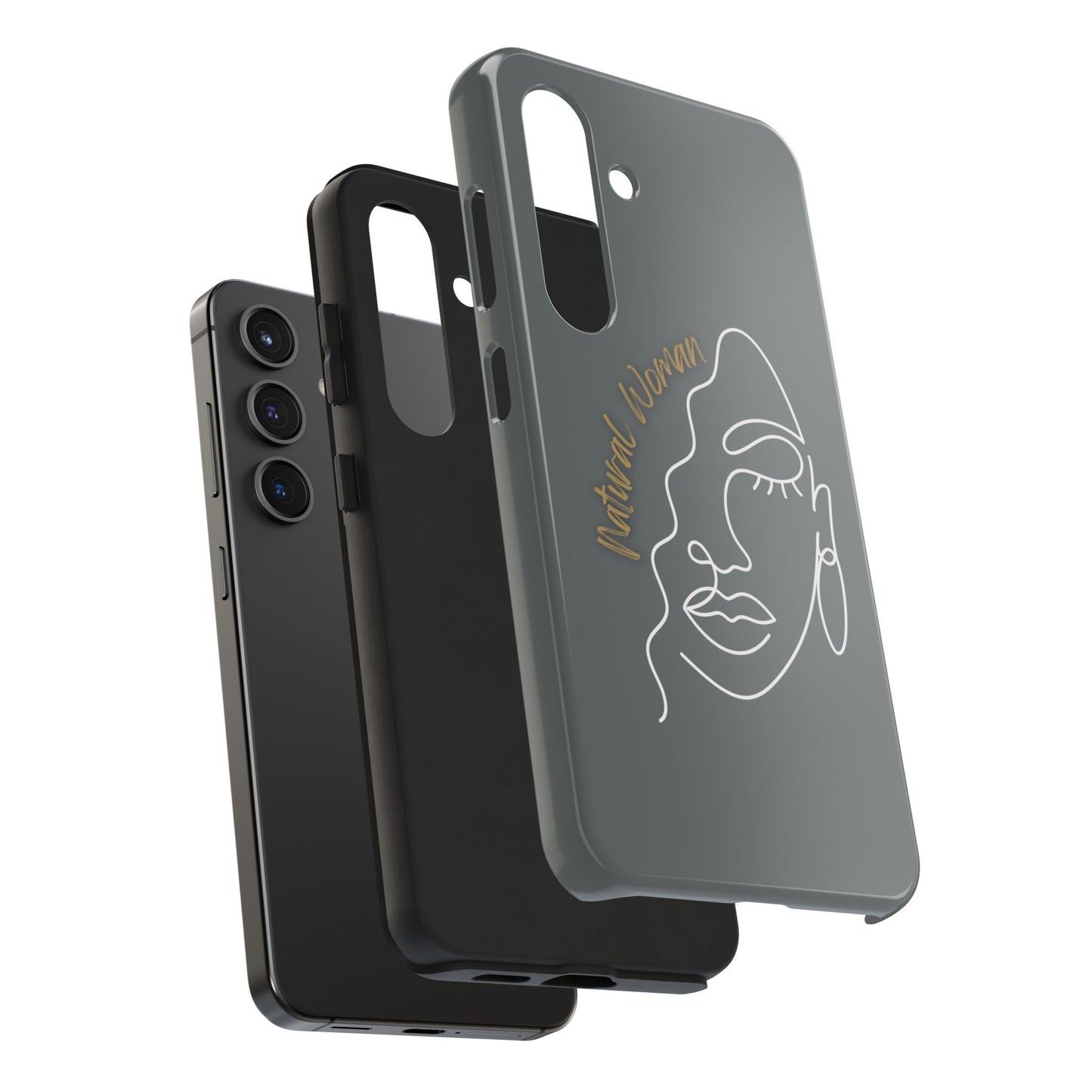 Natural Woman Half Face (WL)Tough Phone Case DARK GREY