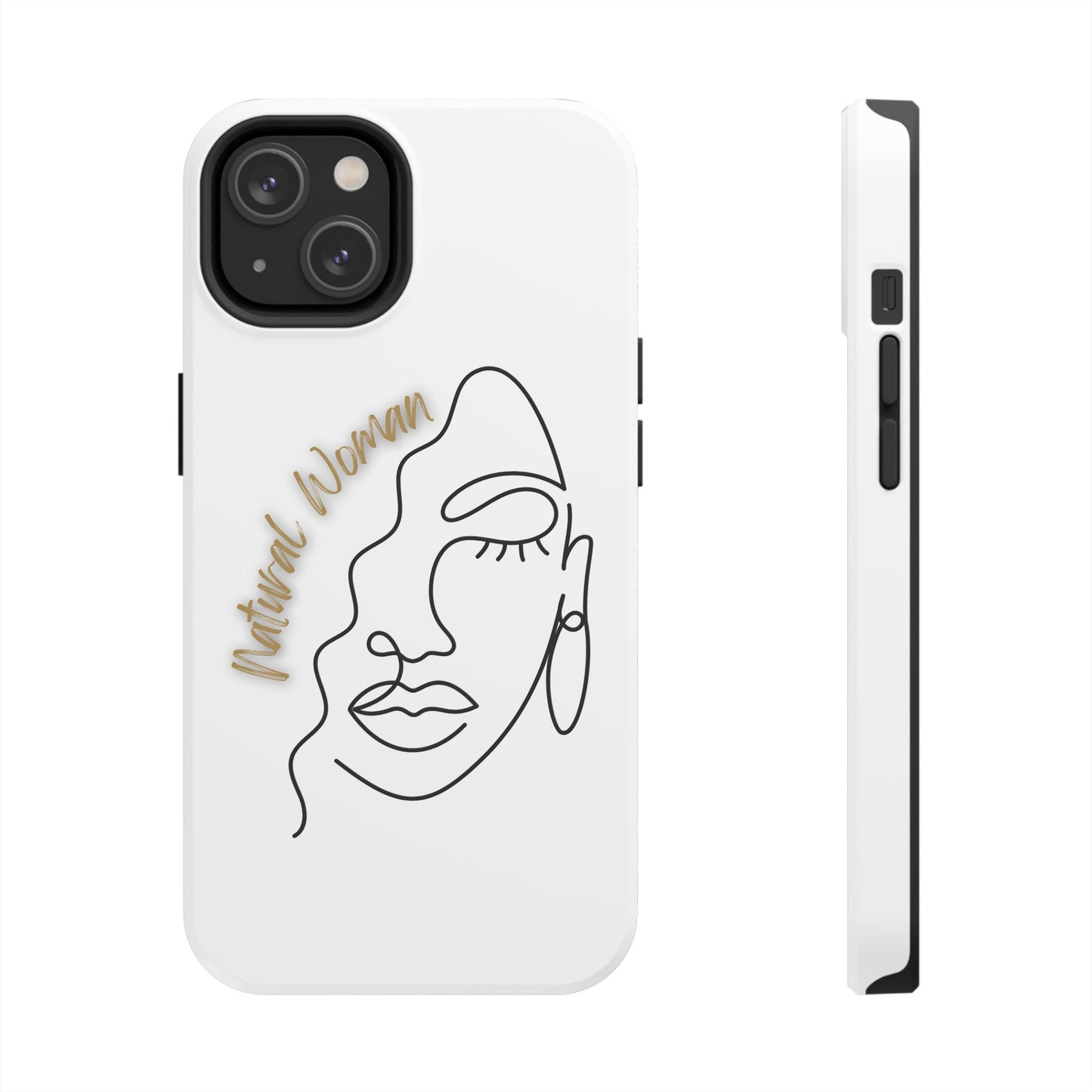 Natural Woman Half Face (BL)Tough Phone Case WHITE