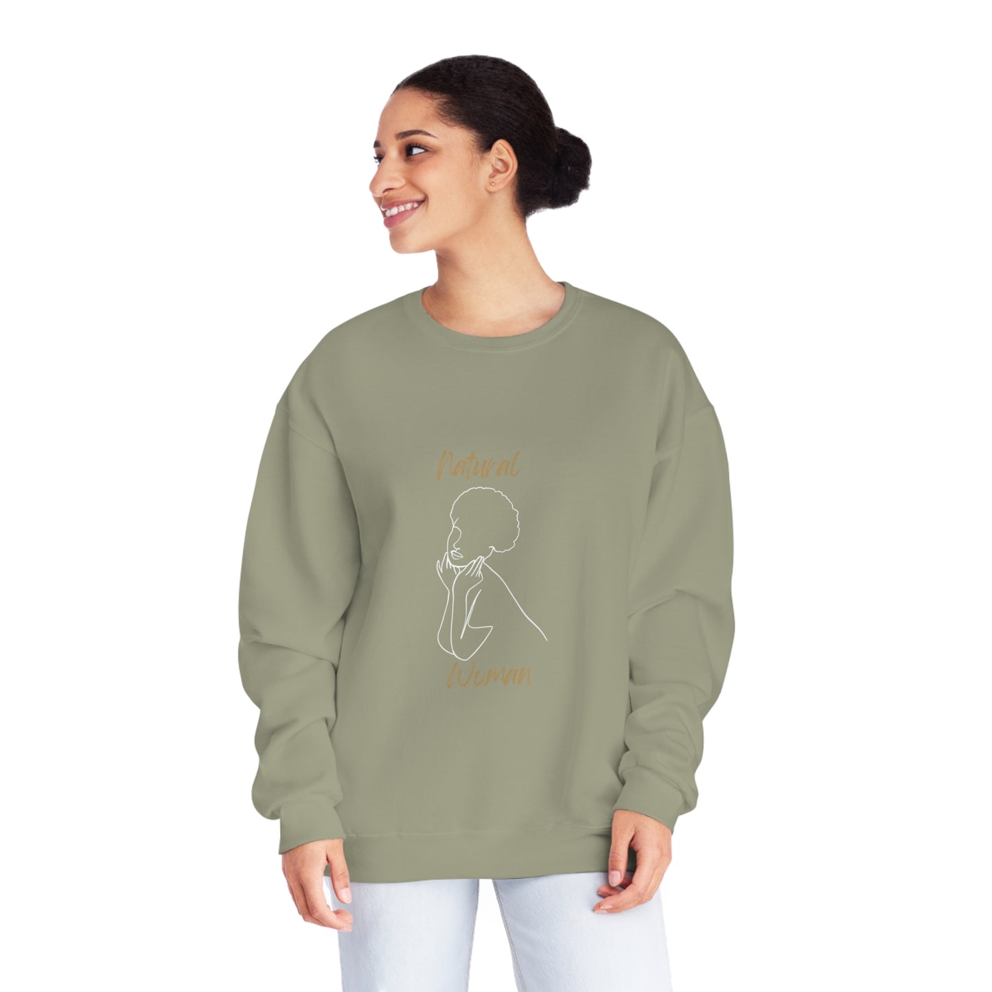 Natural Woman Cute Afro (WL) Crewneck Sweatshirt