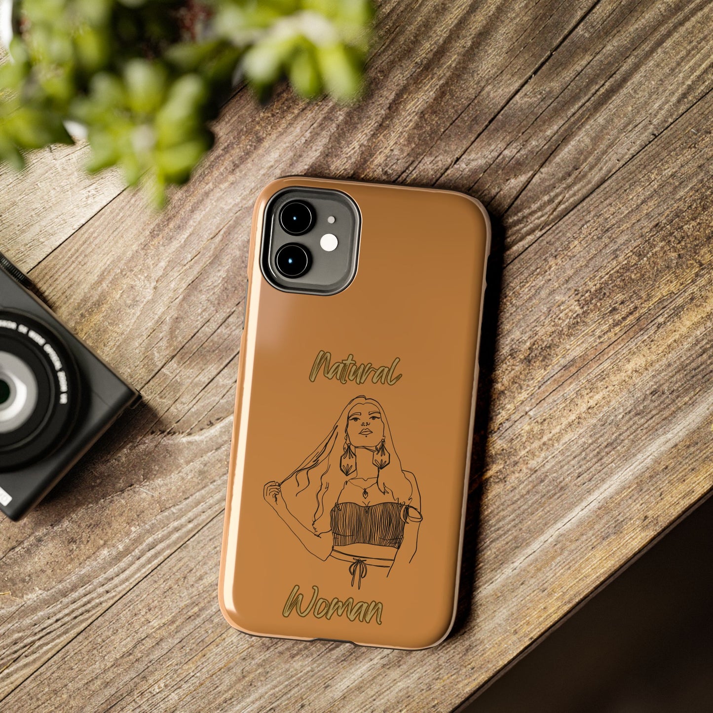 Natural Woman Thinking (BL)Tough Phone Cases LIGHT BROWN
