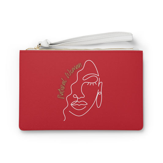 Natural Woman Half Face (WL) Clutch Bag DARK RED